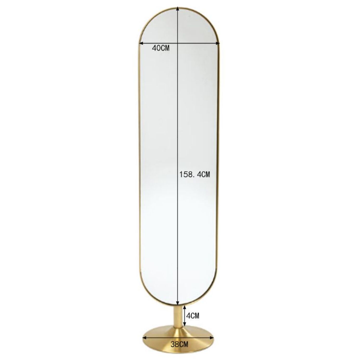 Зеркало напольное Curve MO 170x40