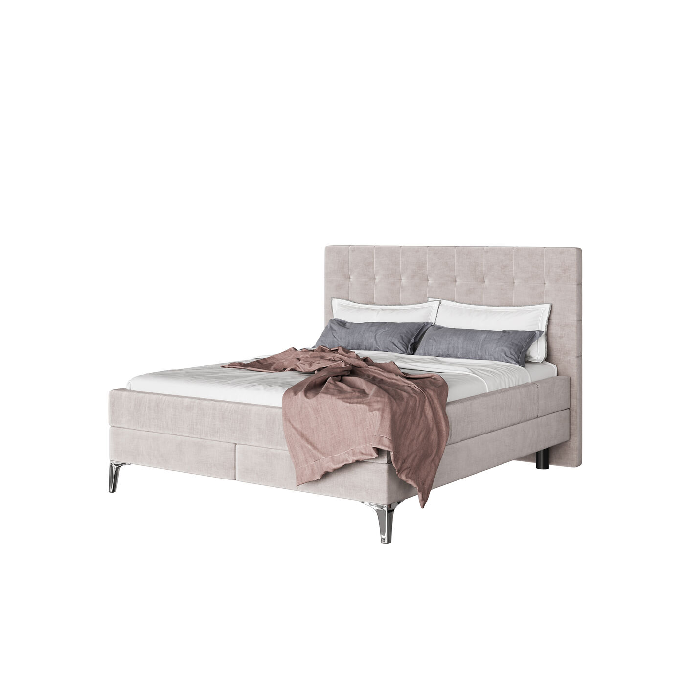 Кровать Boxspring с пружинным матрасом Benito Star Cream 180x200 см