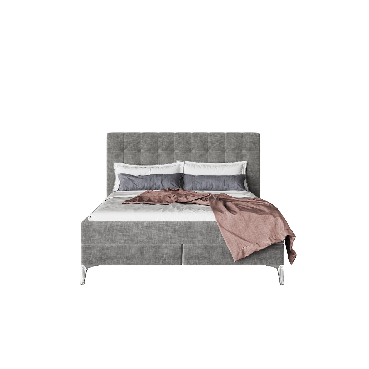 Кровать Boxspring с пружинным матрасом Benito Star Grey 160x200 см