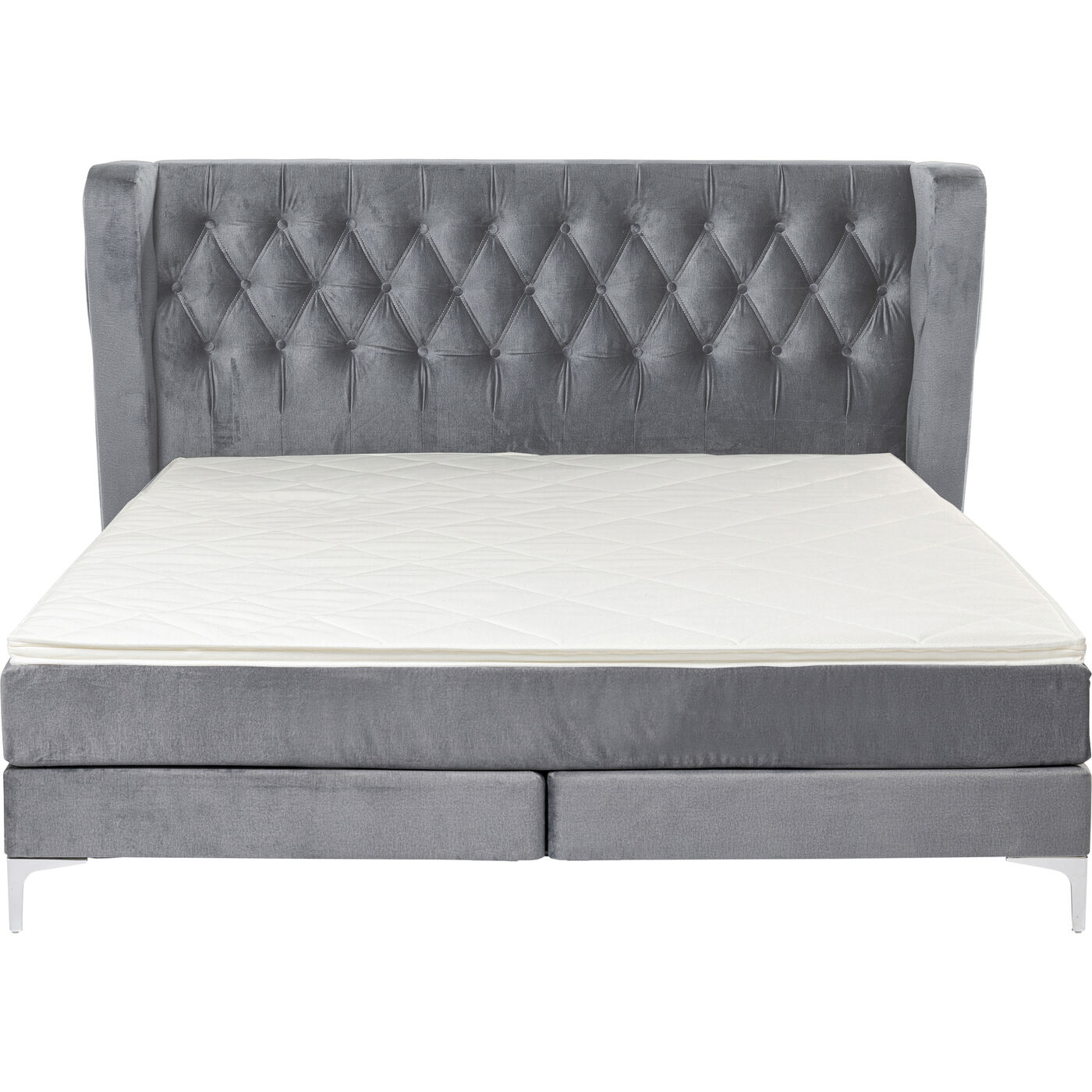 Кровать Boxspring с пружинным матрасом Benito Moon Grey 160x200 см