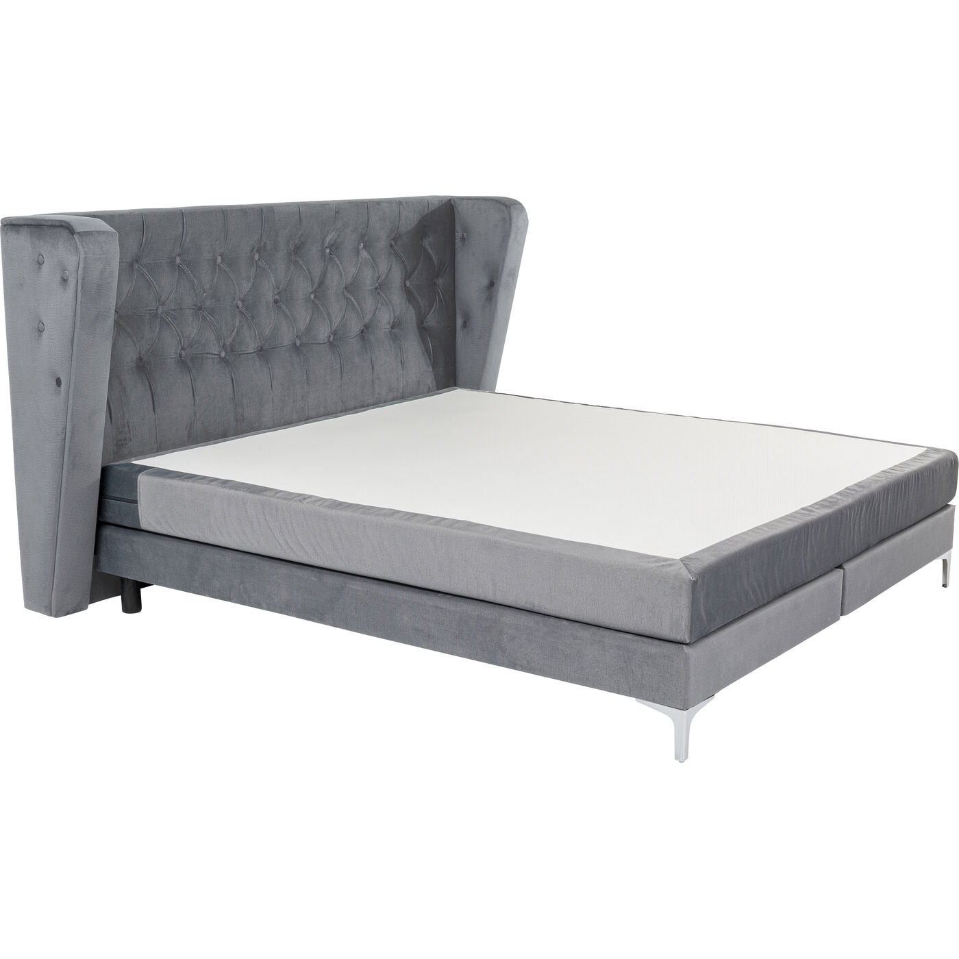 Кровать Boxspring с пружинным матрасом Benito Moon Grey 180x200 см