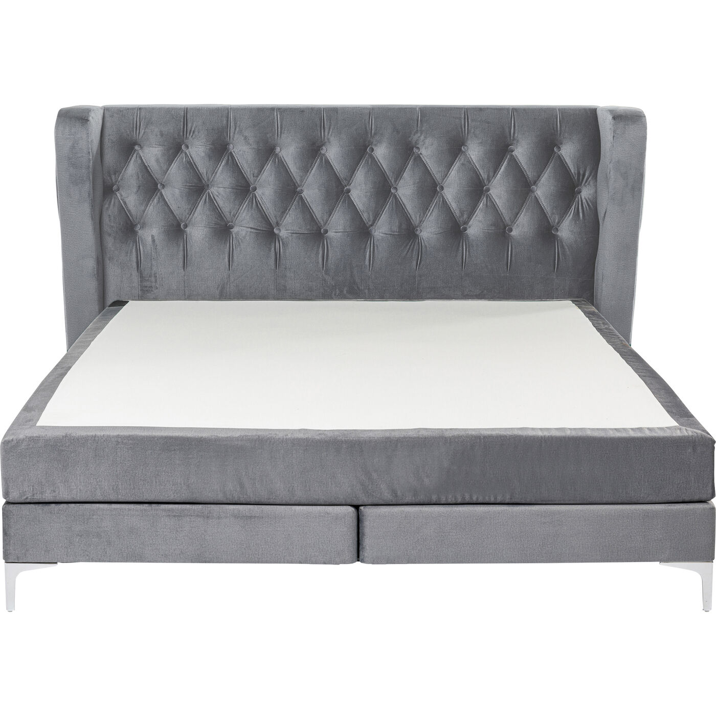 Кровать Boxspring с пружинным матрасом Benito Moon Grey 180x200 см