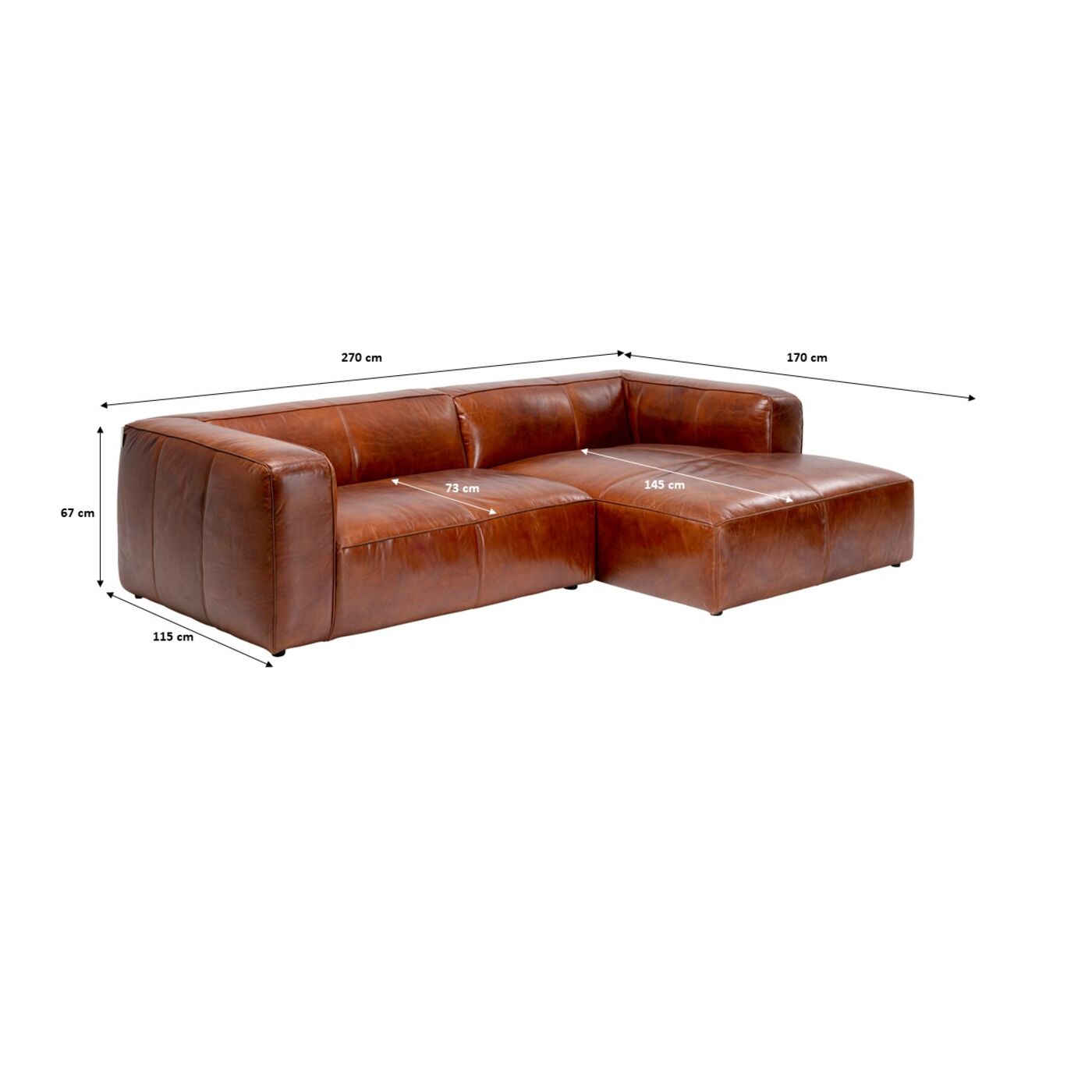 Диван угловой Cubetto Leather Brown 270 см