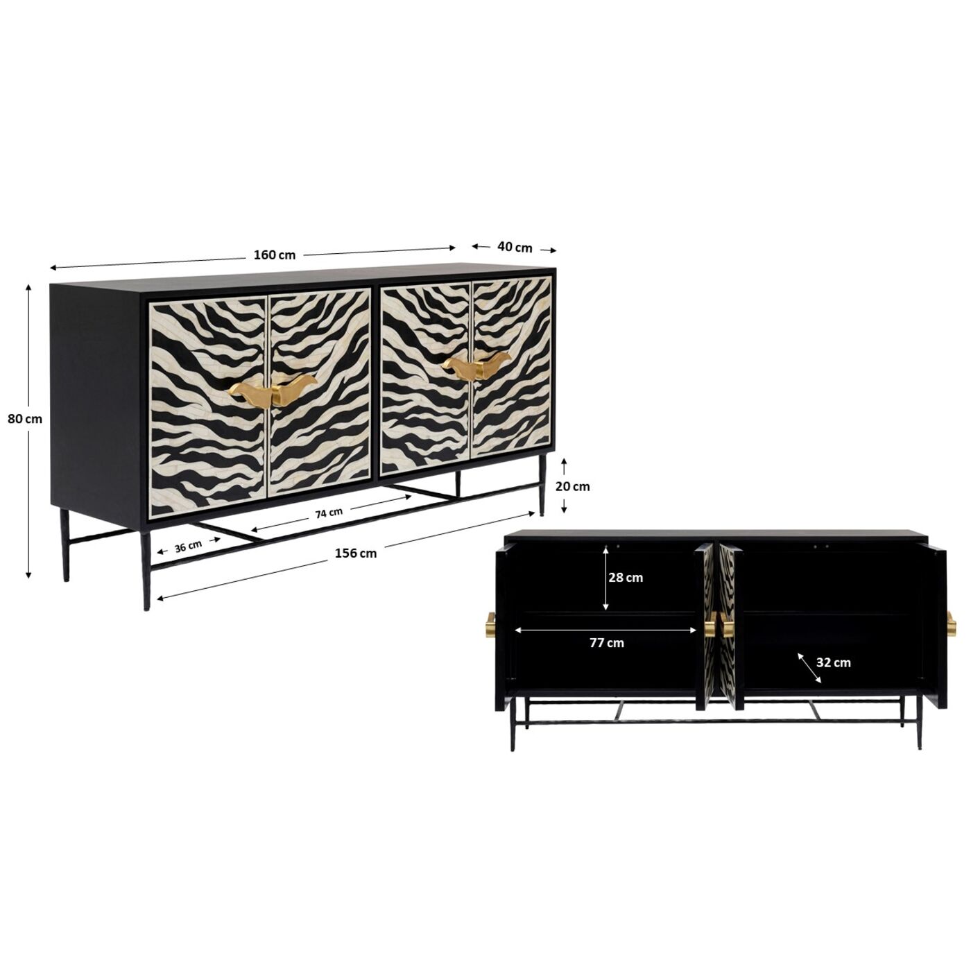 Комод широкий Zebra 160x80 см