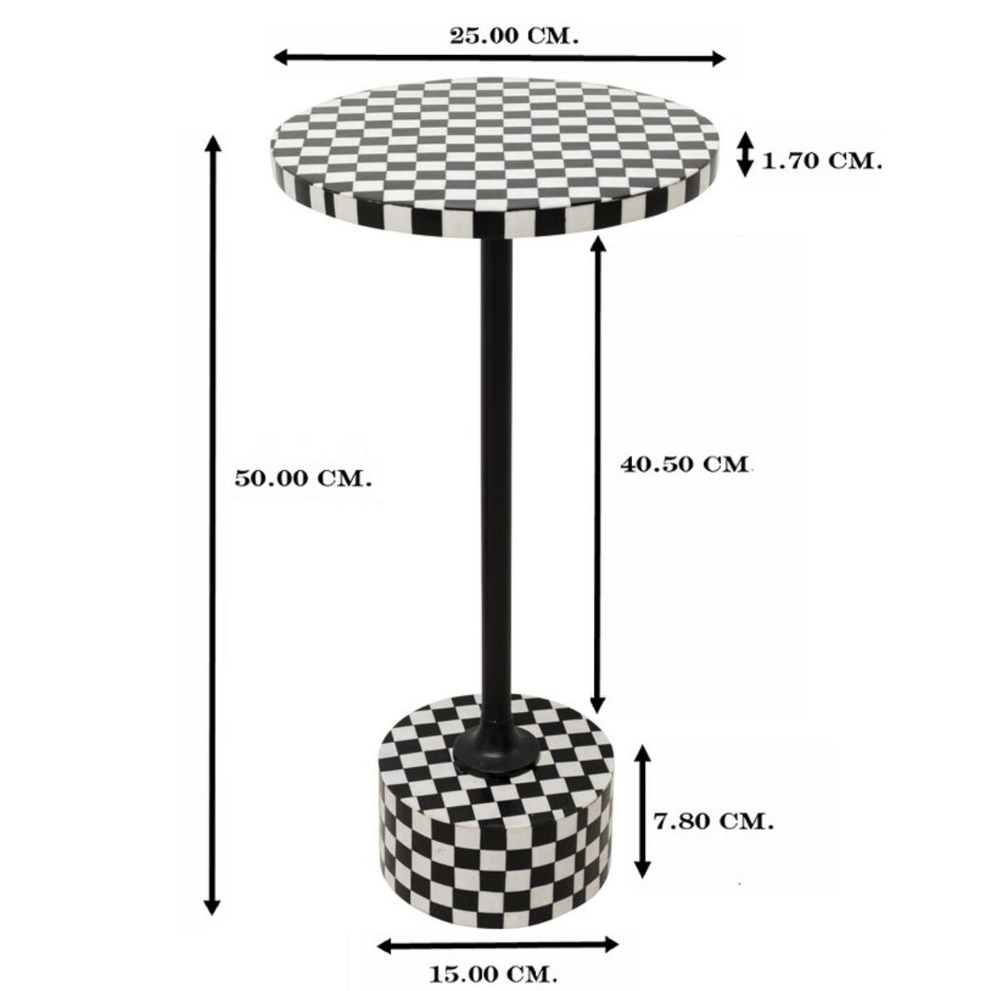 Стол приставной Domero Chess Black White Ø25 см