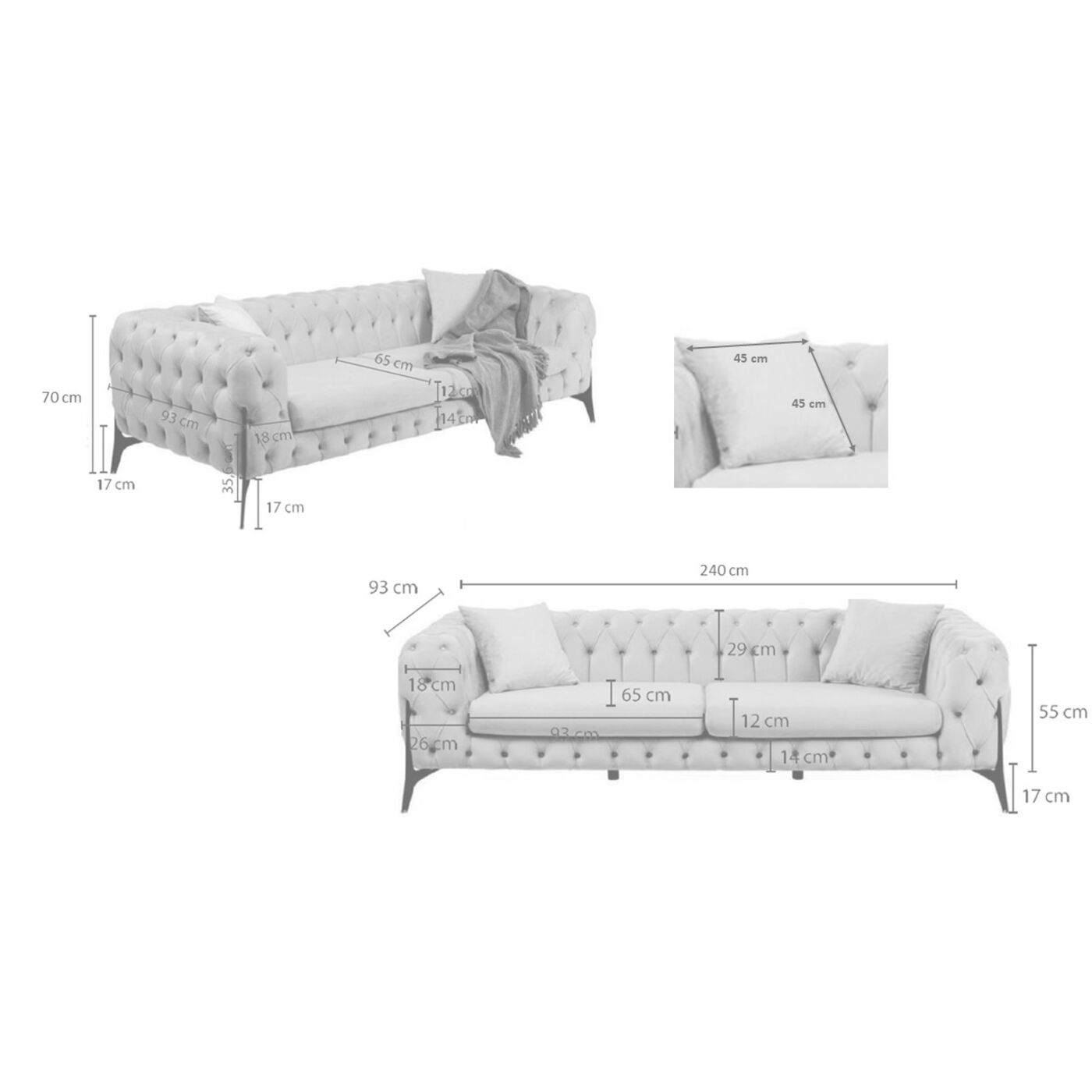Диван трехместный Bellissima 3-Seater Green 240 см