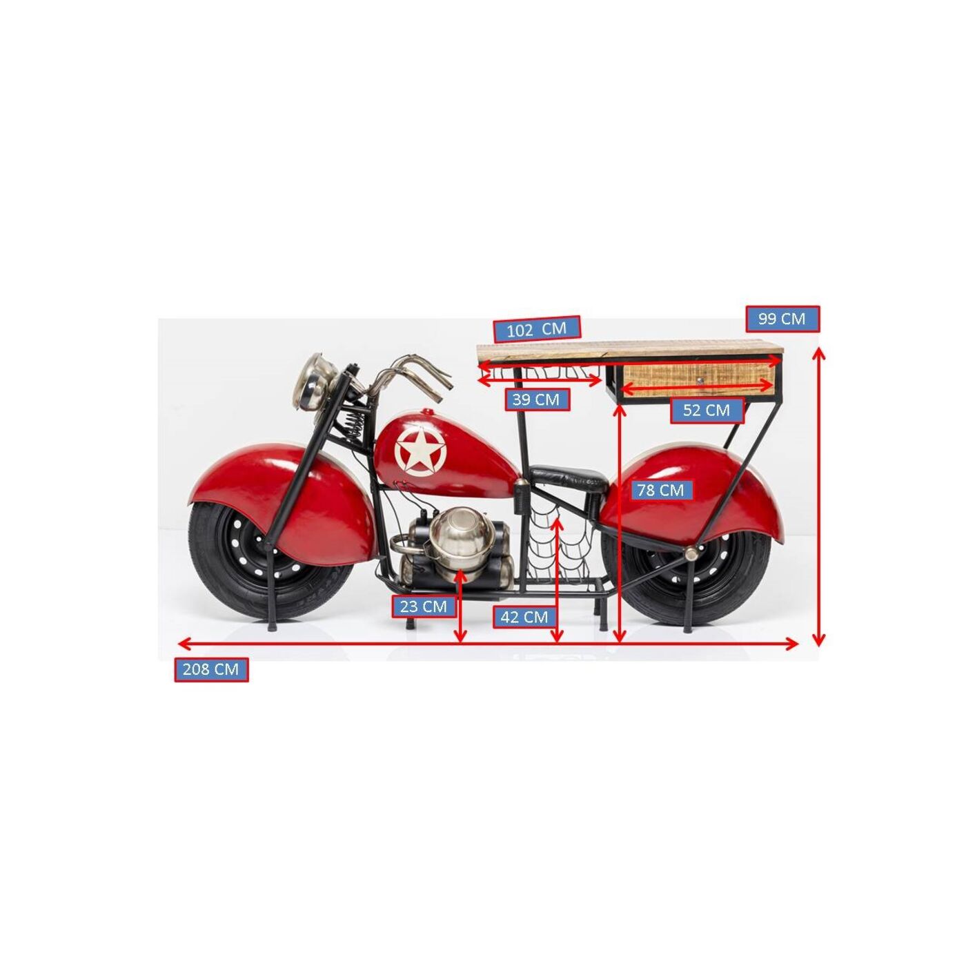 Барный шкаф Motorbike Red