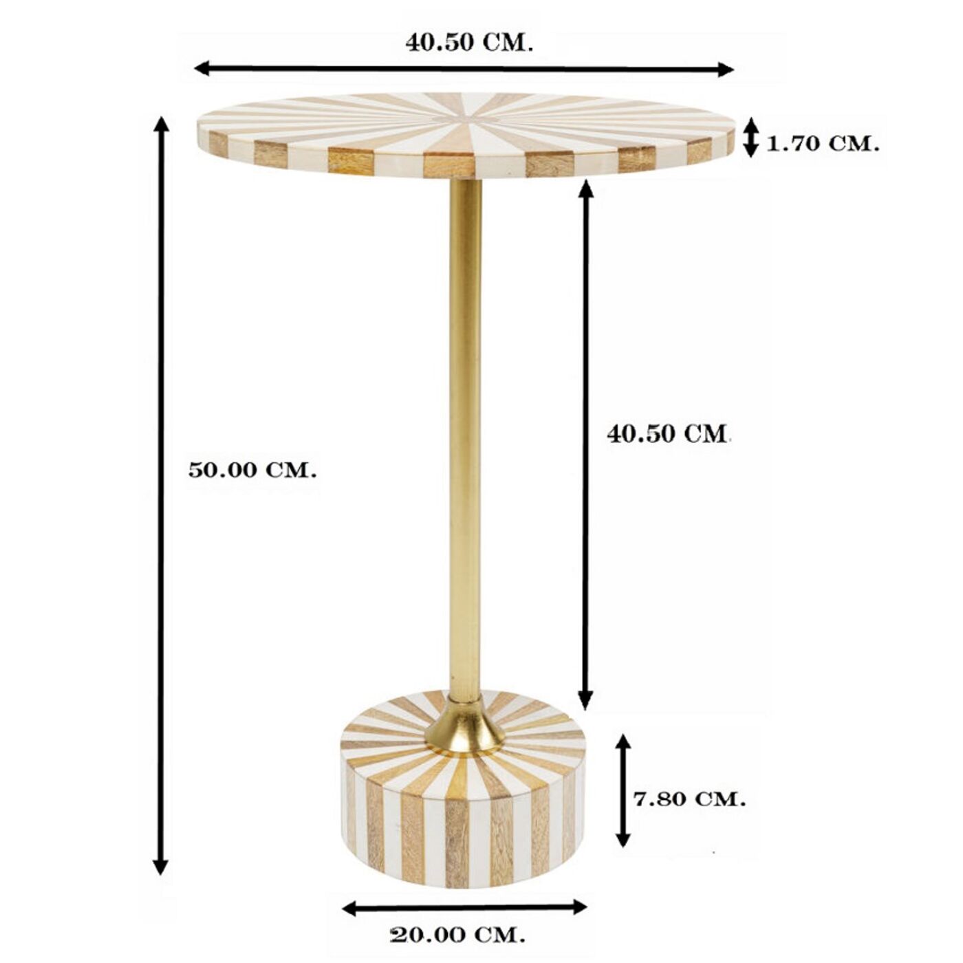 Стол приставной Domero Cirque Gold White Ø40 см