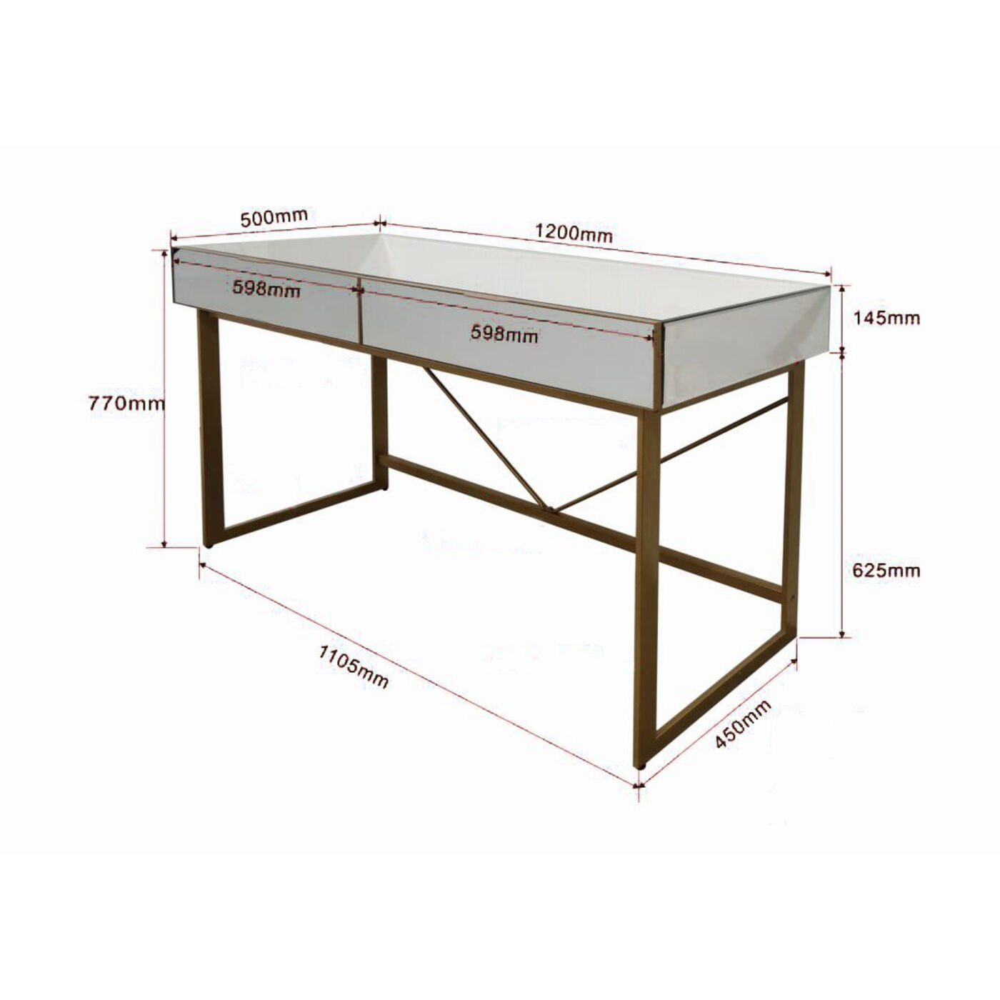 Стол письменный Soran Gold 120x50 см