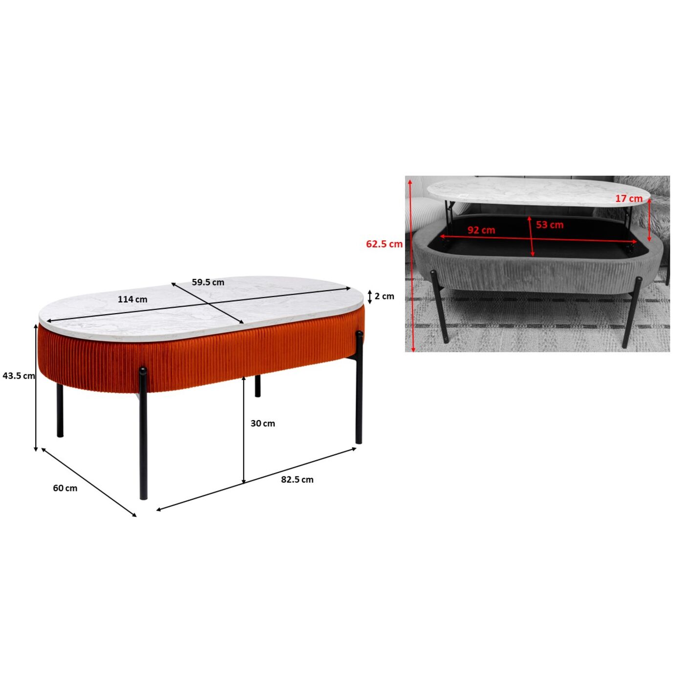 Стол кофейный Ballabile Storage 114x60 см