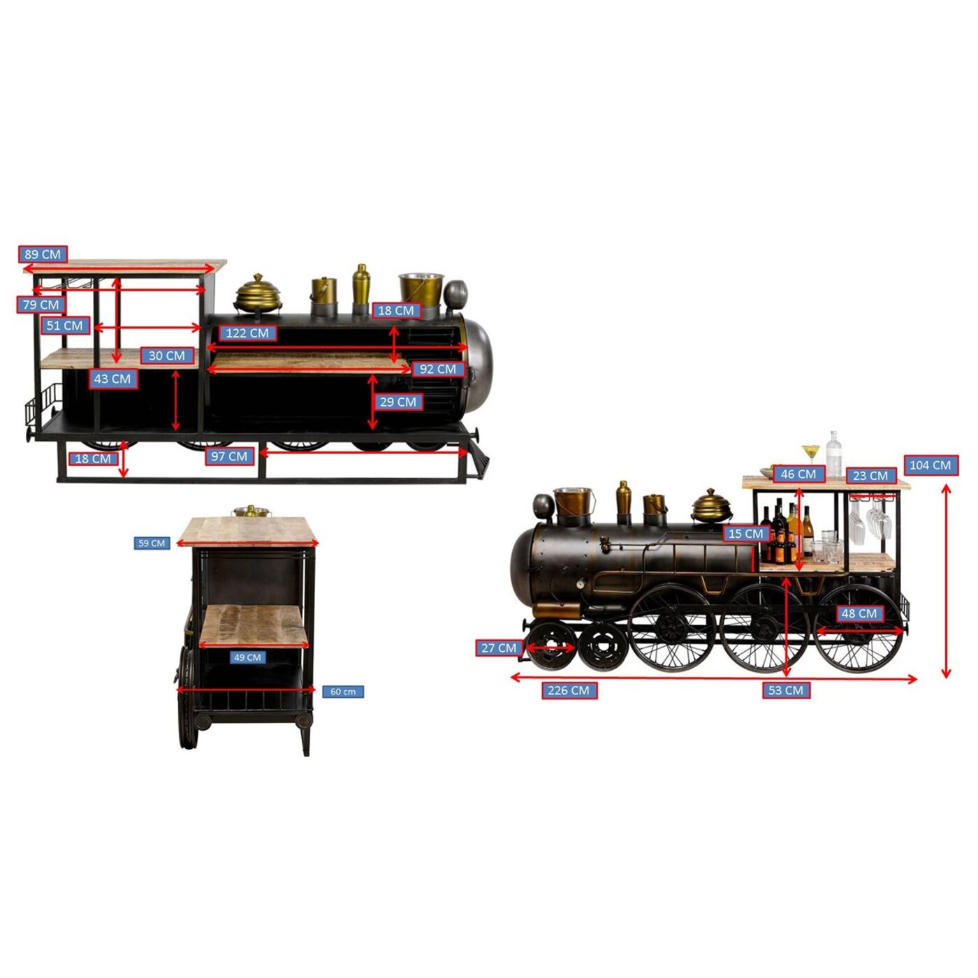Стойка барная Steam Train 225 см