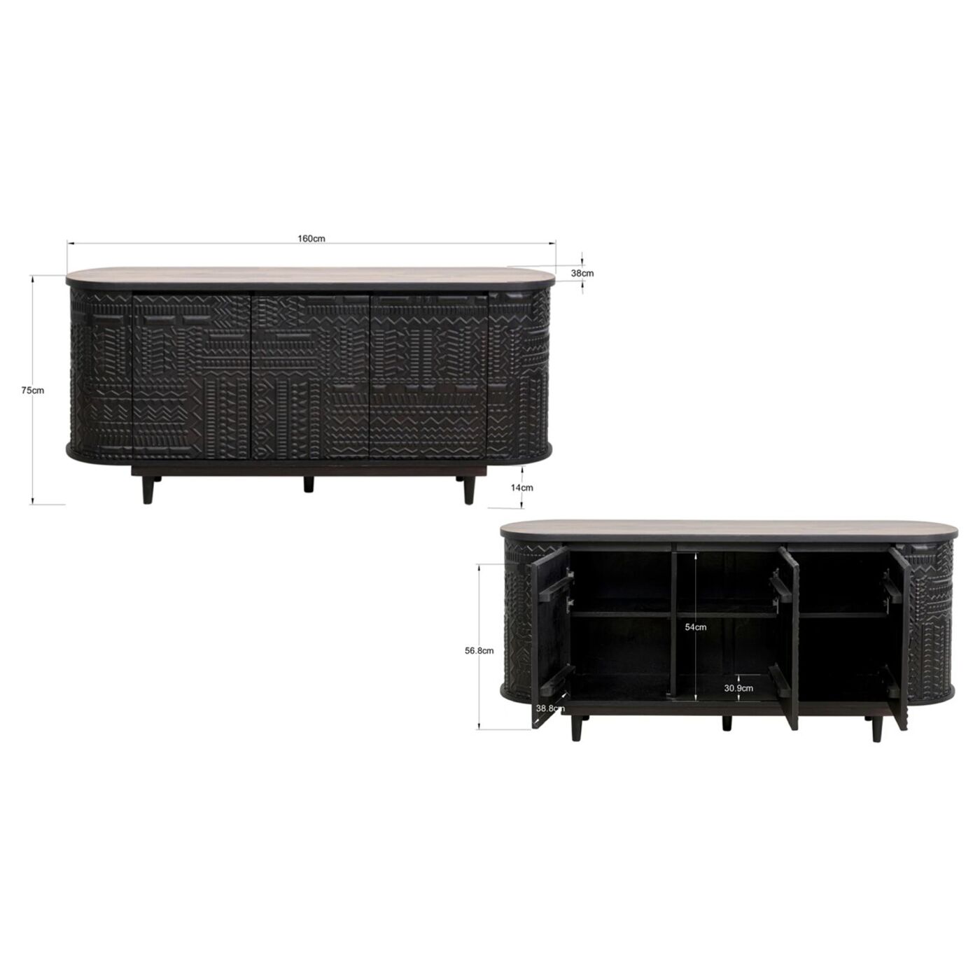 Комод широкий Berber 160x75 см