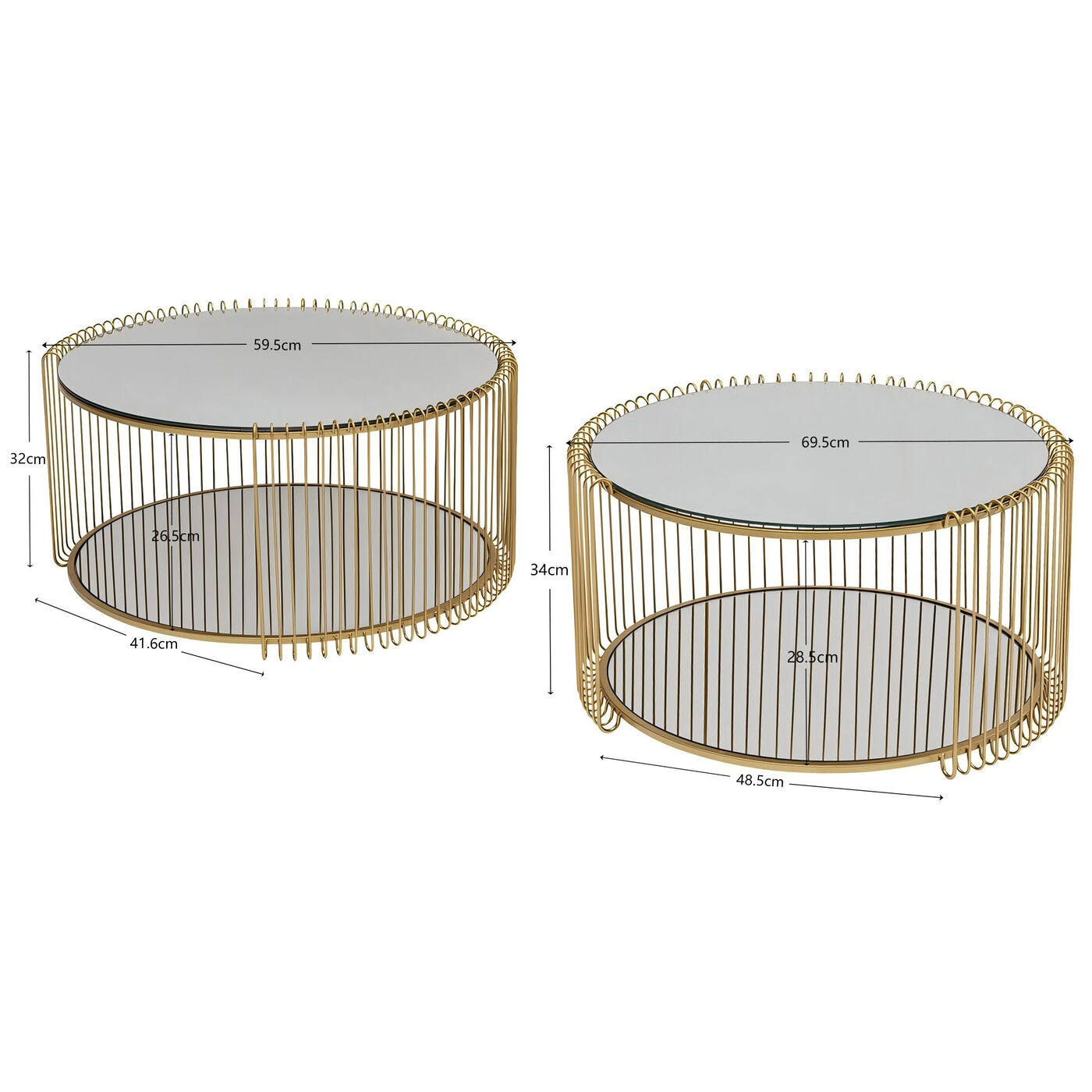 Стол кофейный Wire Double Brass (2 шт.)