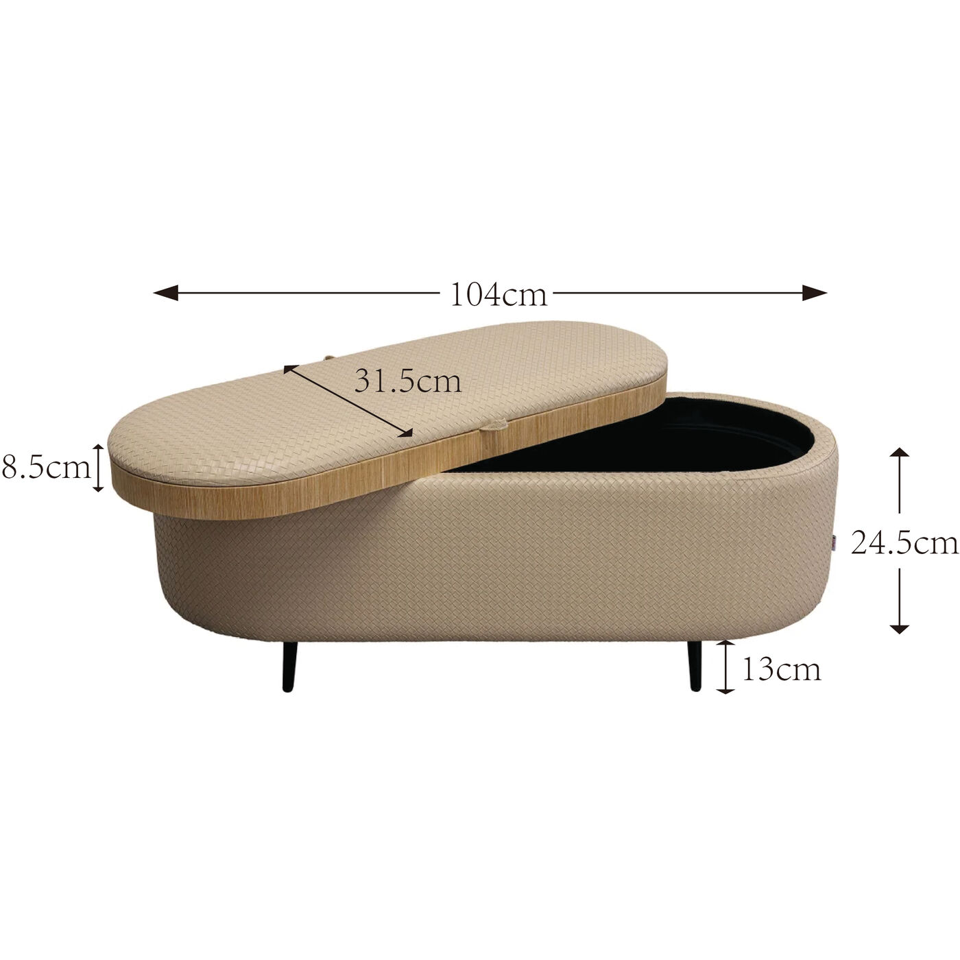 Скамья Venezia Storage Beige 100 см