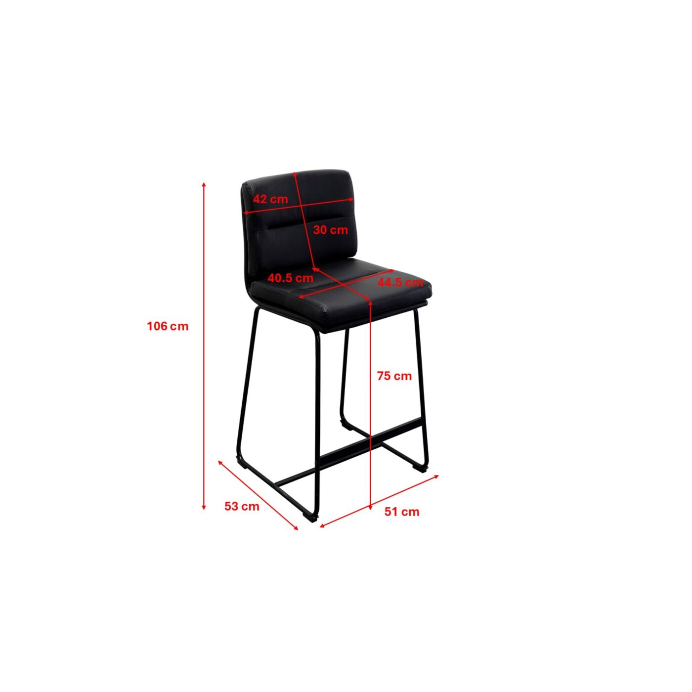 Стул барный Ginny Black 75 см
