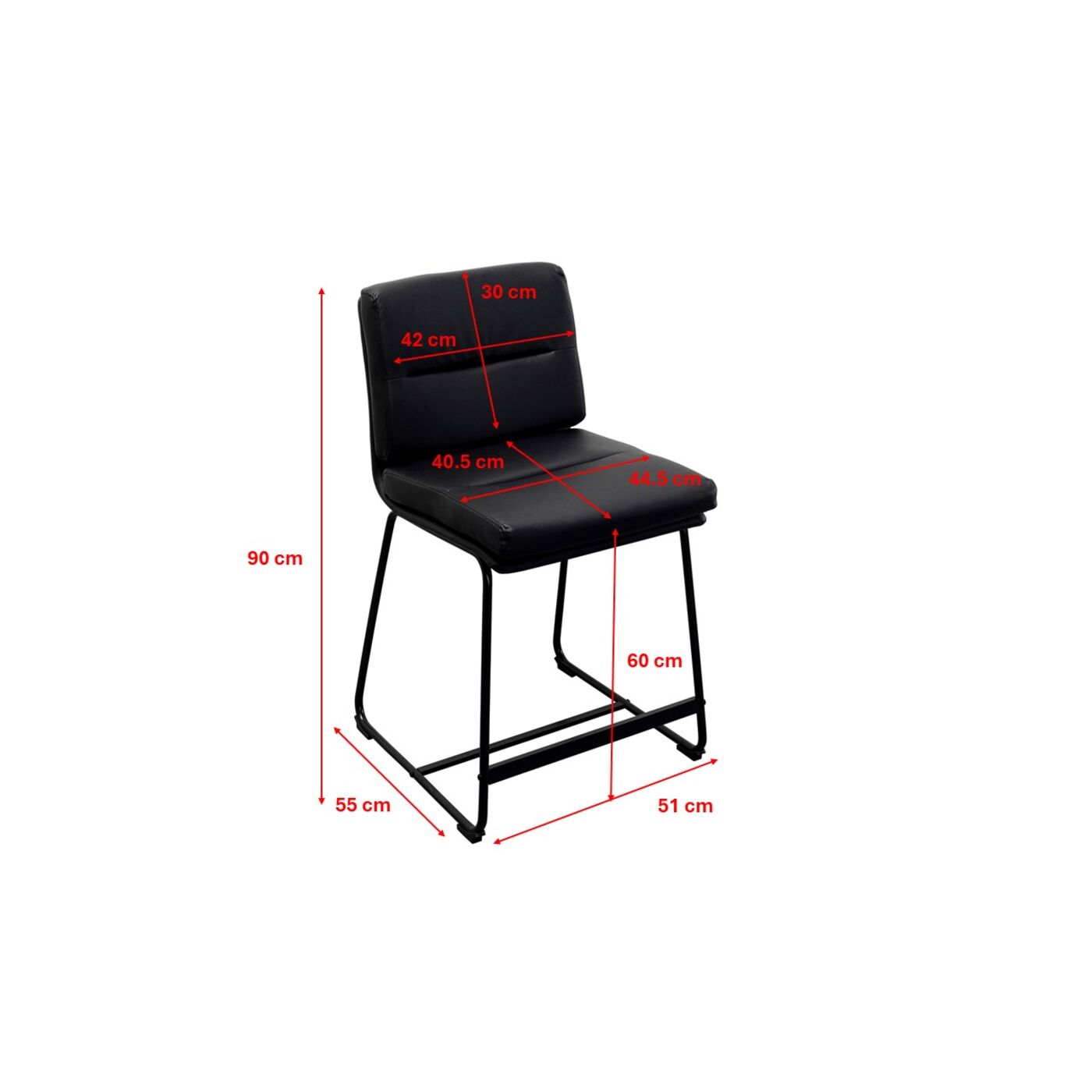 Стул барный Ginny Black 60 см