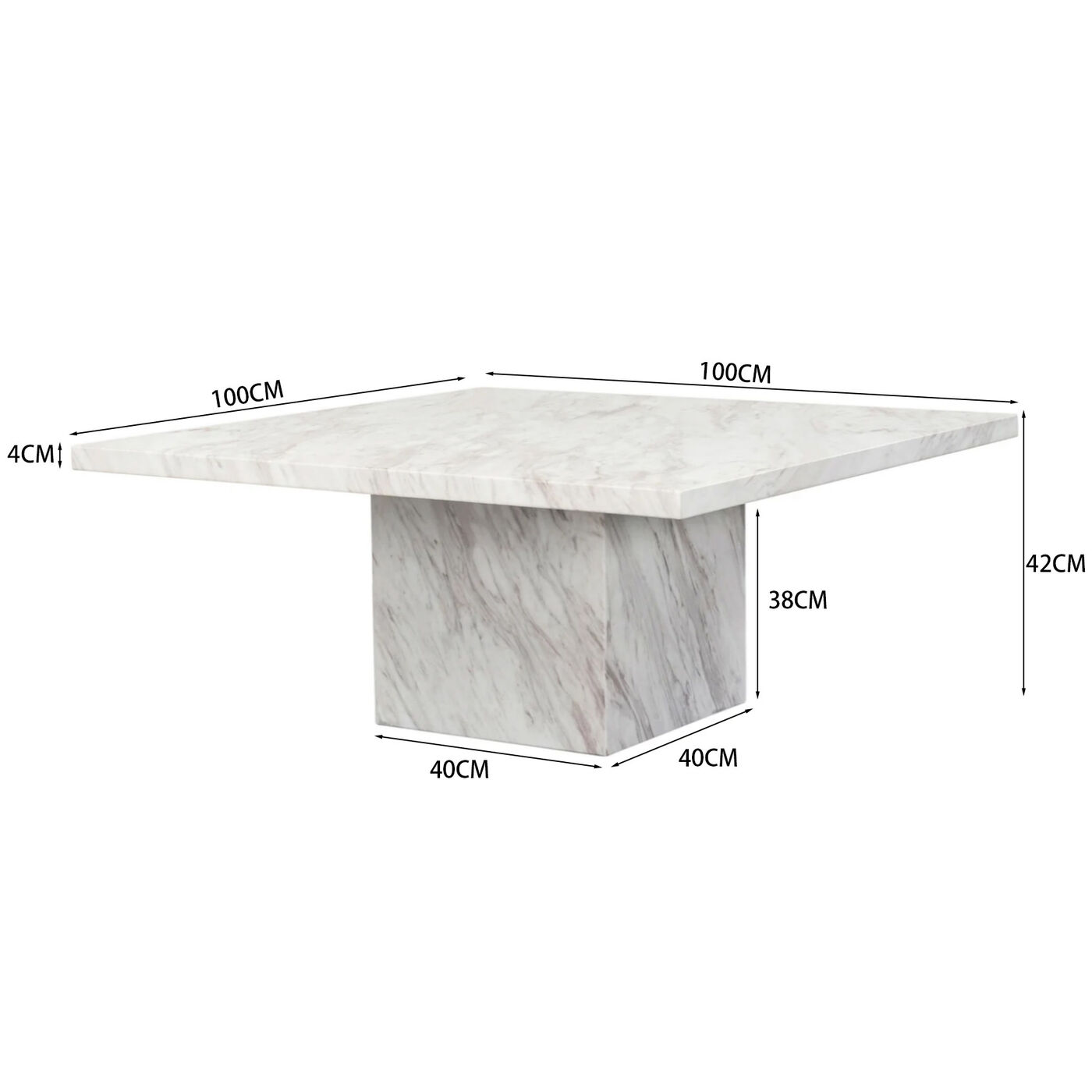Стол кофейный Artistico Marble 100x100 см