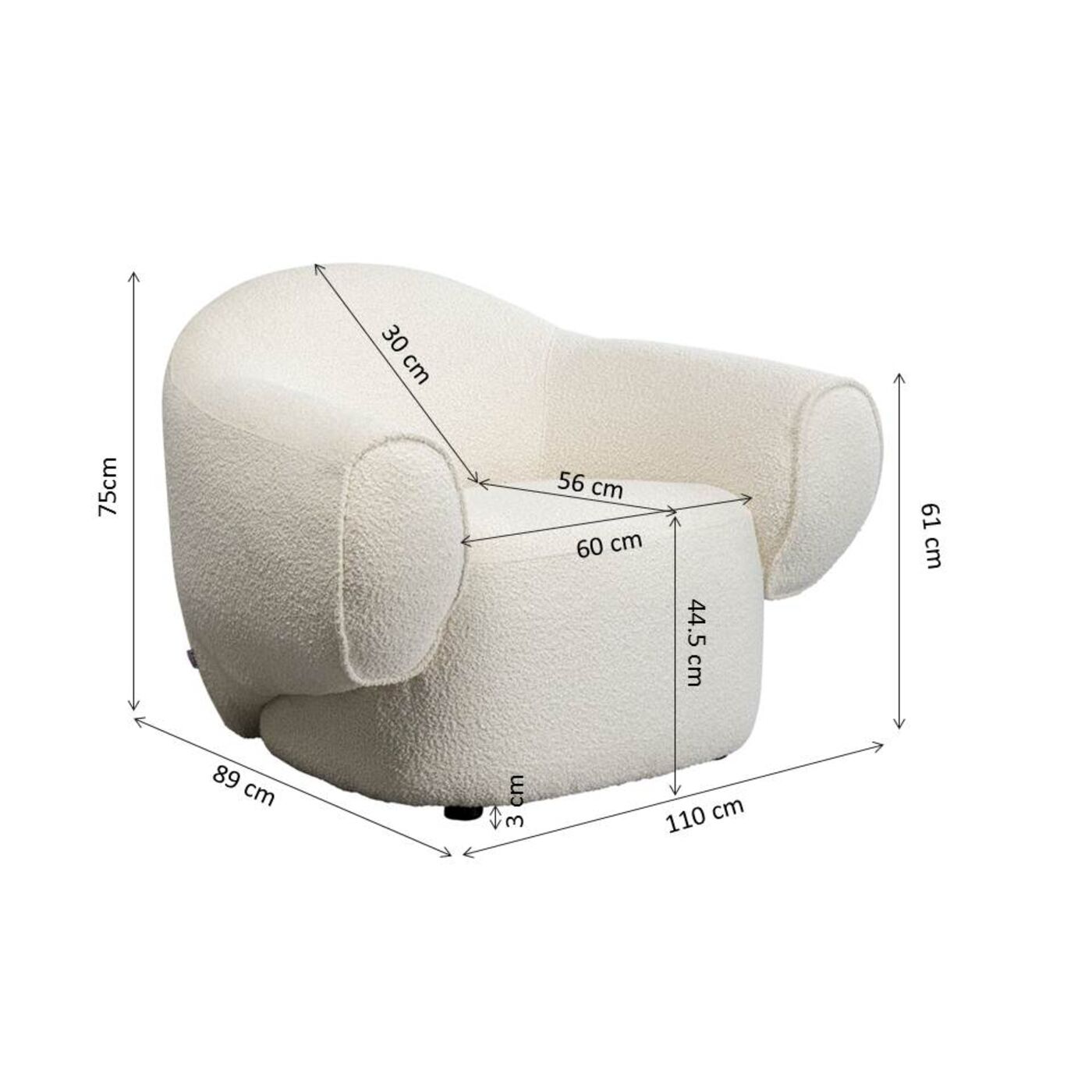 Кресло Dreamy Boucle Cream