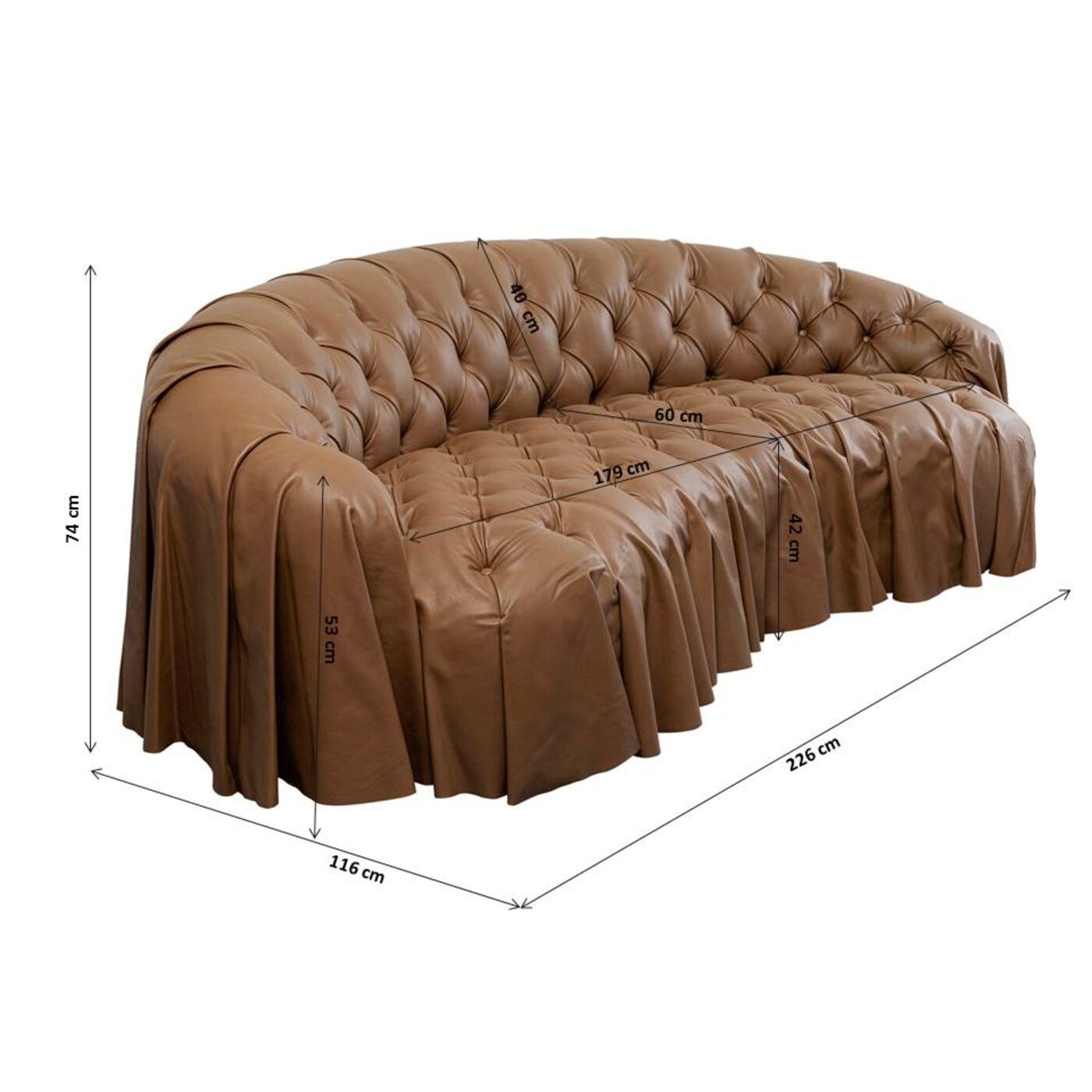Диван трехместный Drapes 226 см
