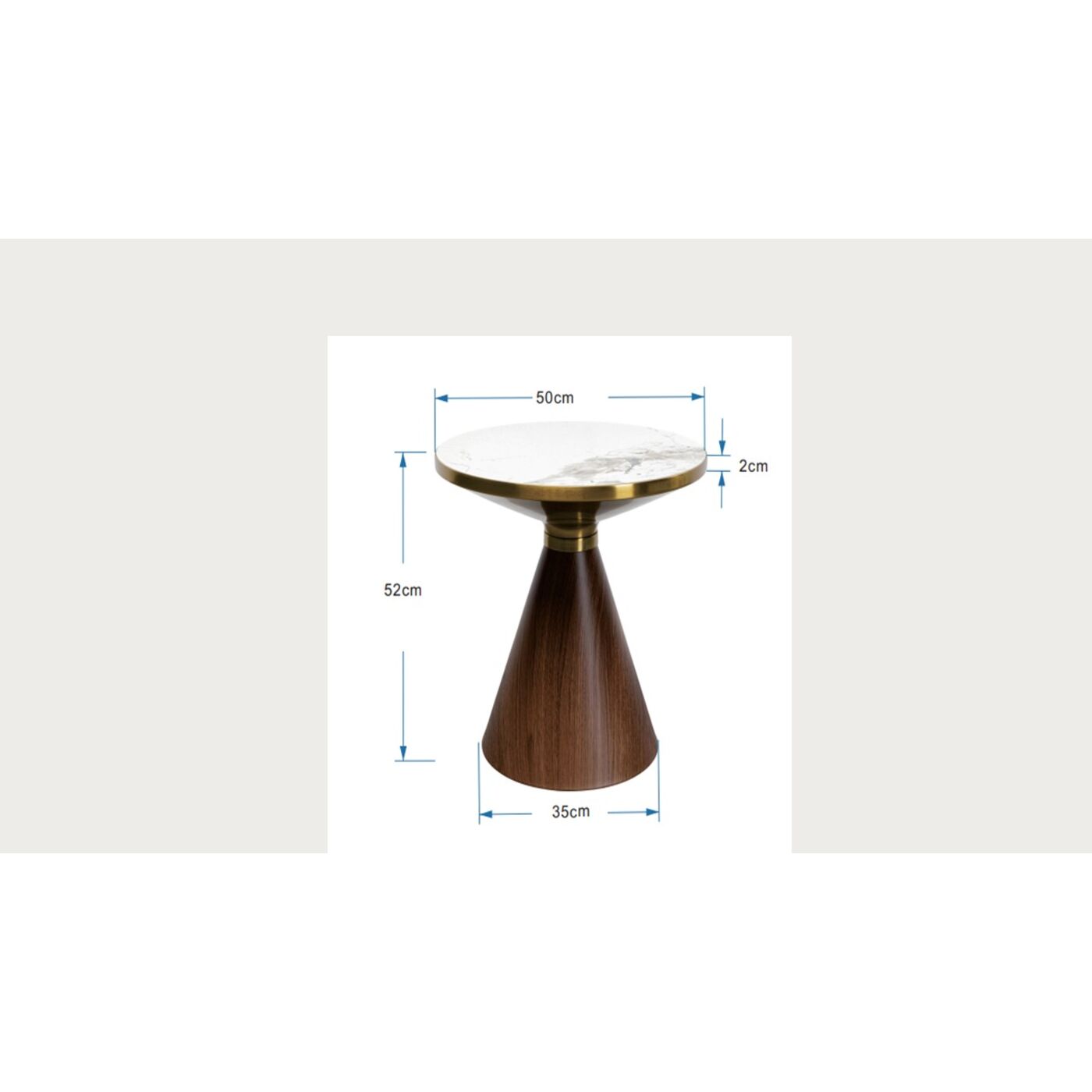 Стол кофейный Cono Marble Ø50 см