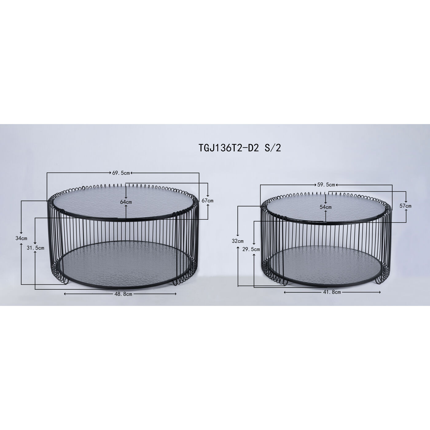 Стол кофейный Wire Double Black Bubble (2 шт.)