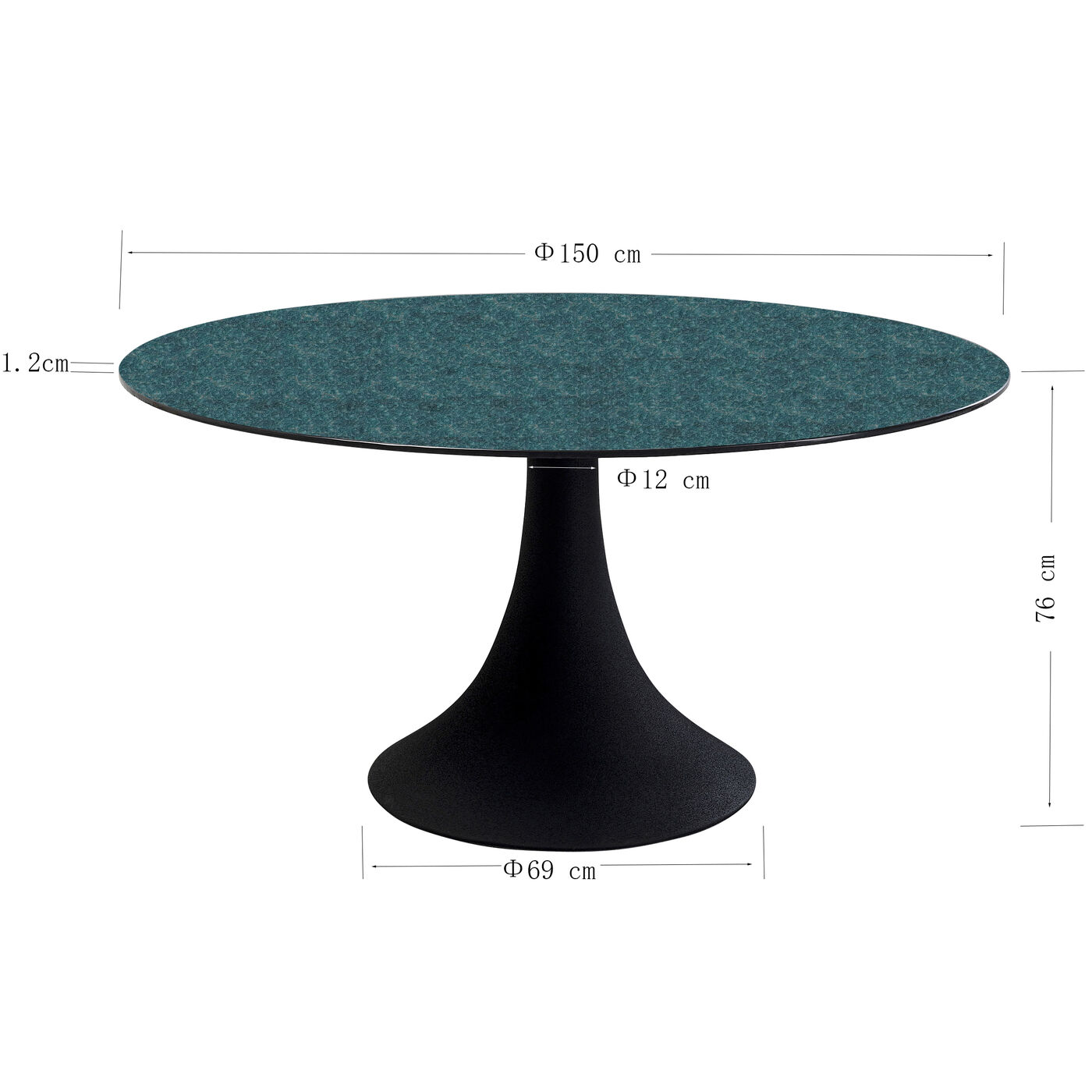Стол Grande Possibilita Black Bubble Ø150 см