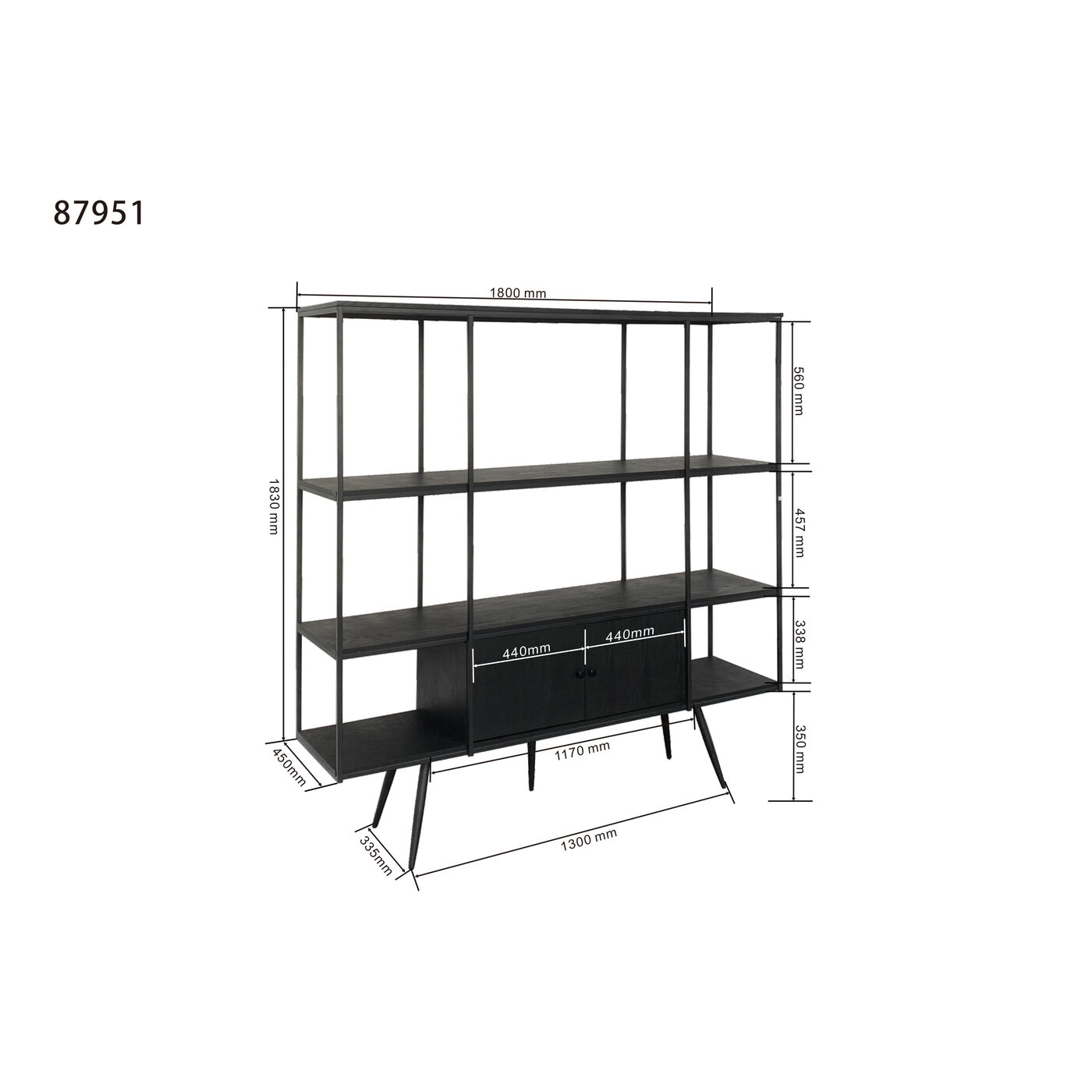 Стеллаж Cosy Sixties Black 180x183 см