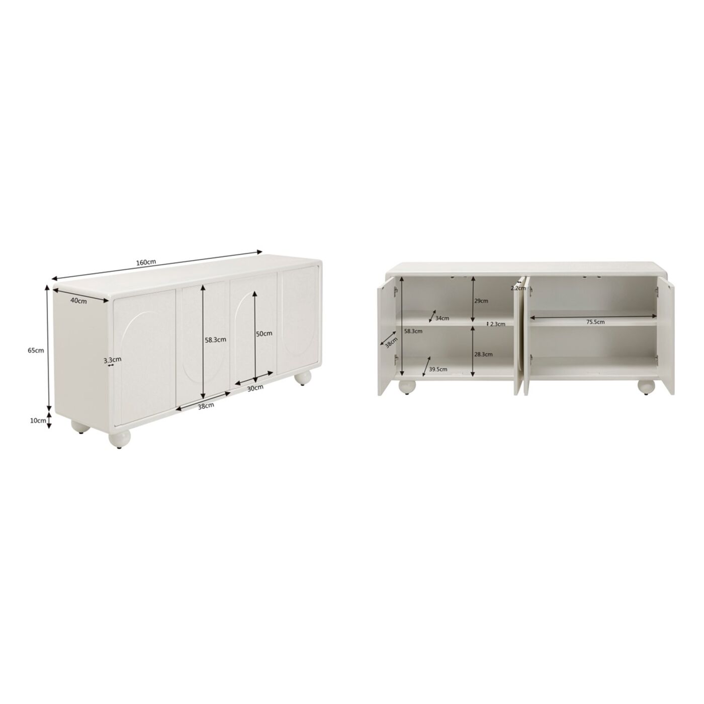 Комод Paco White 160x75 см