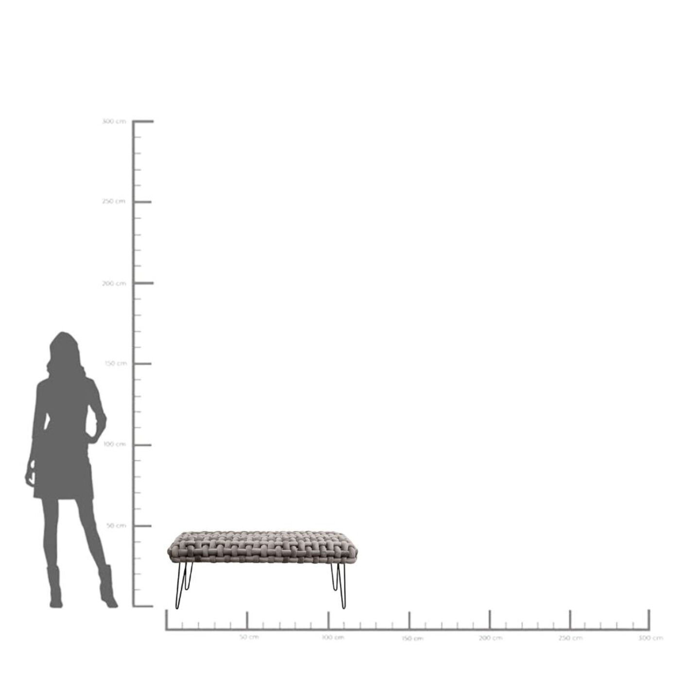 Скамья Weave Grey 128cm