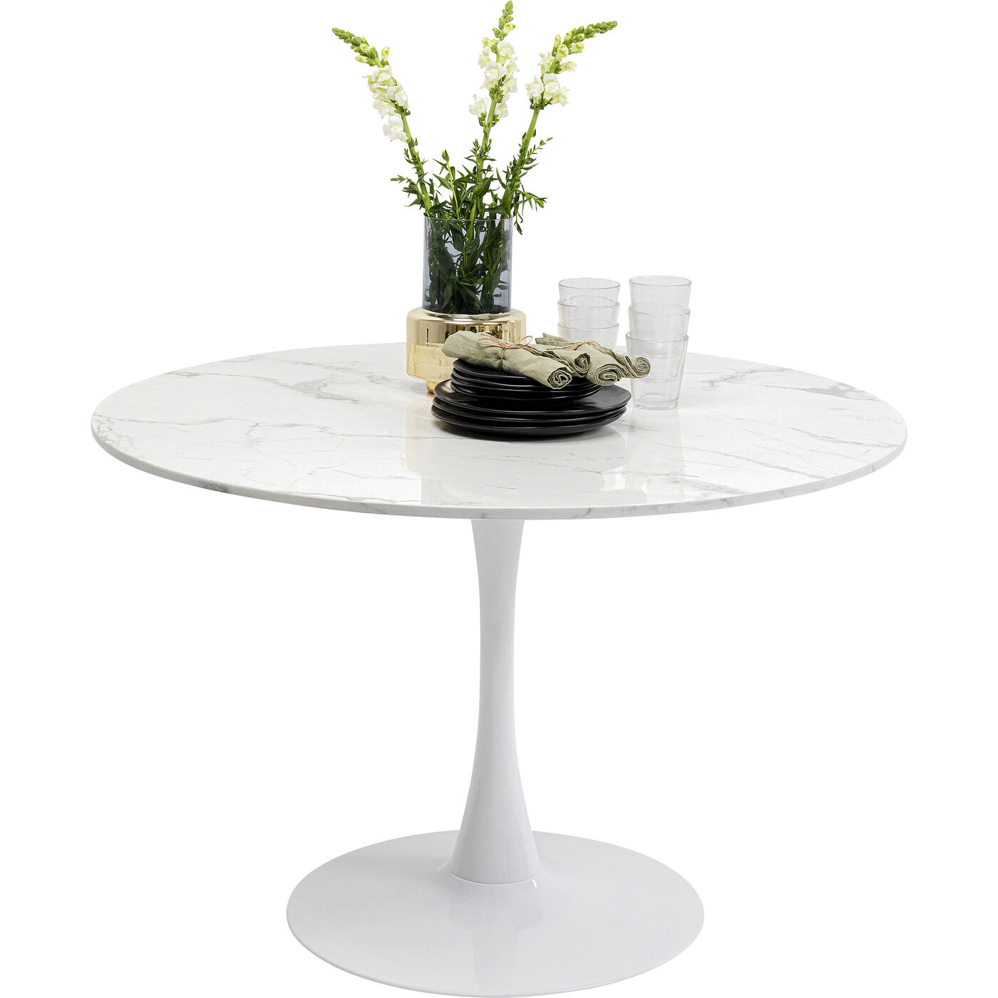 Стол Schickeria Marbleprint White Ø110 см