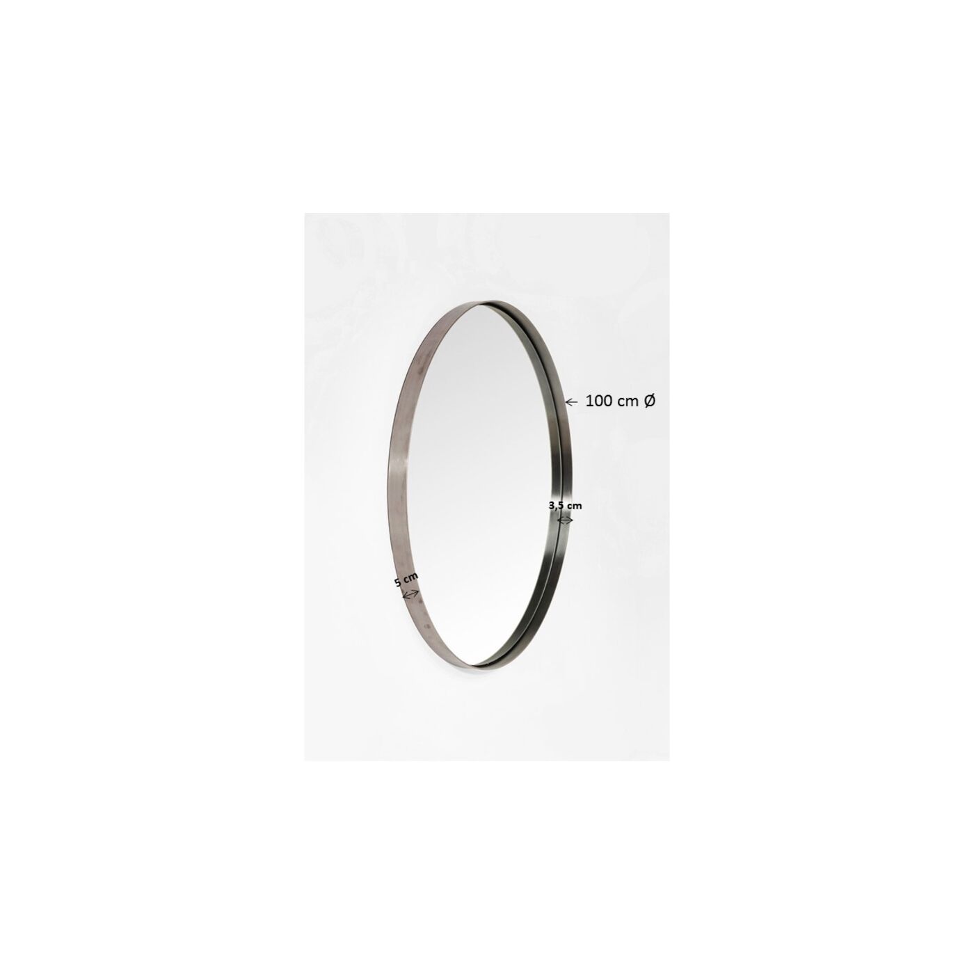 Зеркало Curve Round Brass Ø100 см