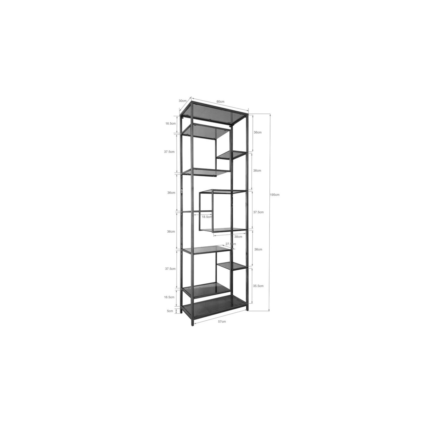 Стеллаж Loft Black 195x60 см