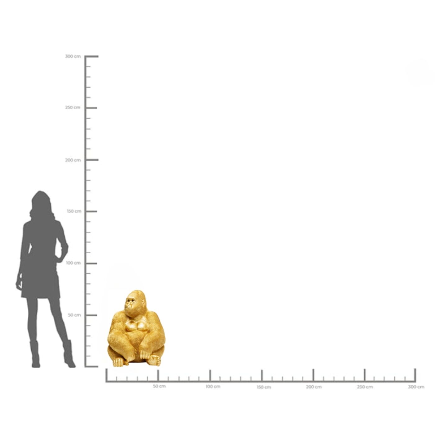 Фигура декоративная Monkey Gorilla Side XL Gold 76 см
