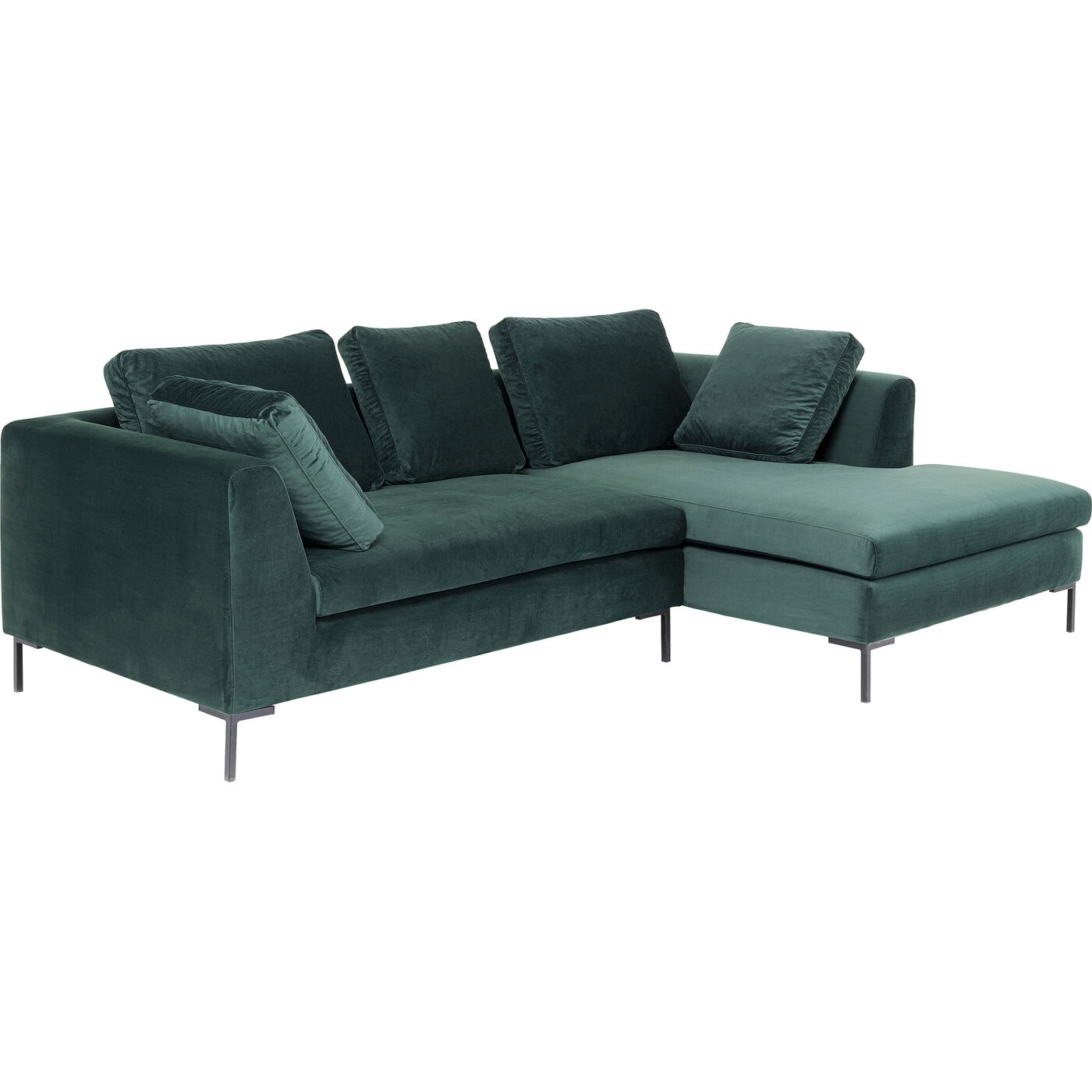 Диван угловой правосторонний Gianni Small Velvet Green Right