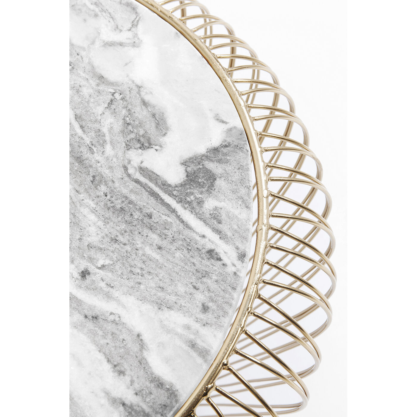 Стол приставной Beam Grey Marble Brass Ø43 см
