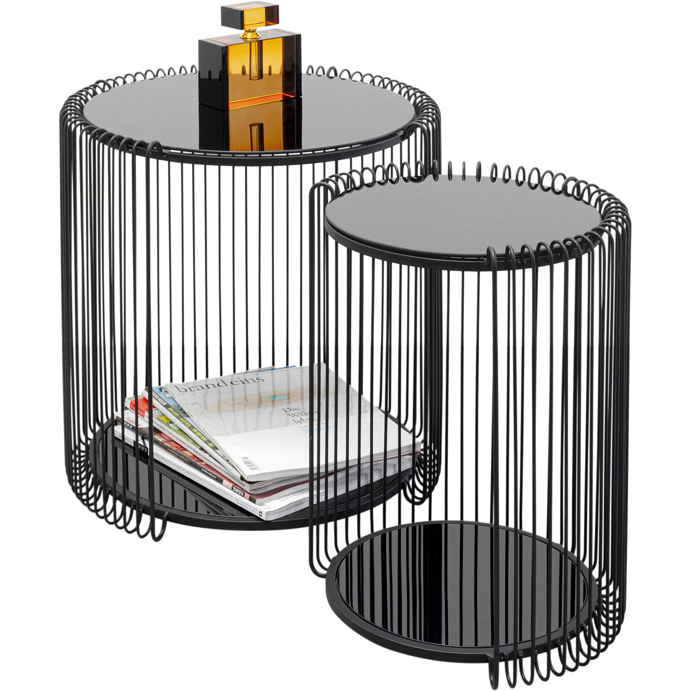 Стол приставной Wire Cut Out Black Ø45 см (2 шт)