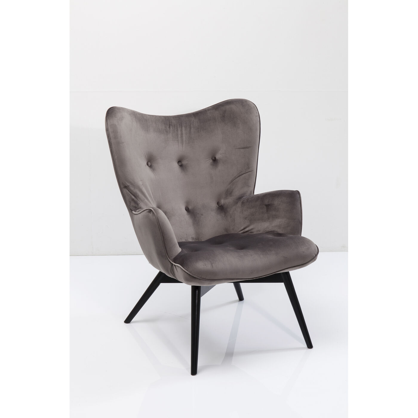 Кресло Black Vicky Velvet Grey