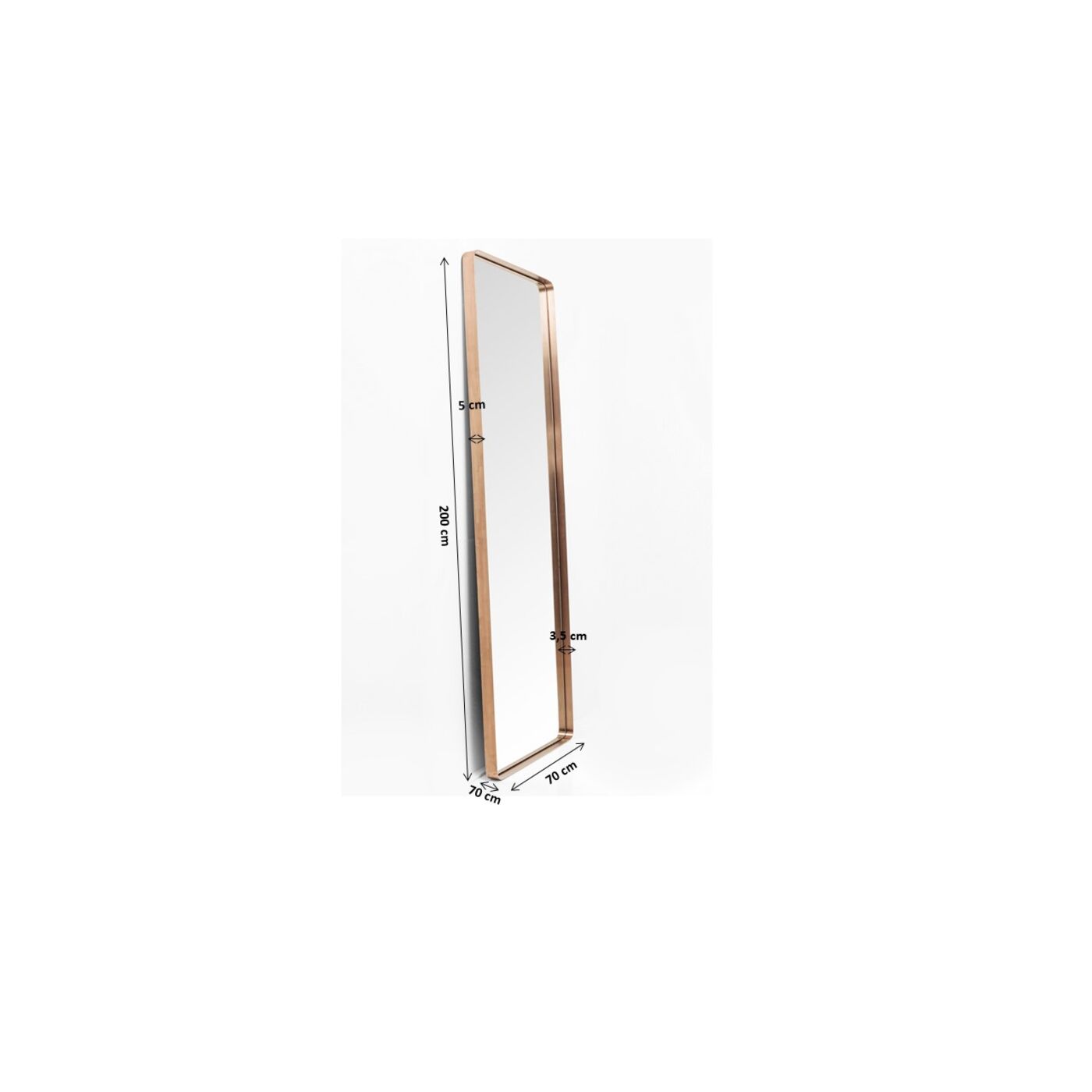 Зеркало Curve Rectangular Copper 200x70 см