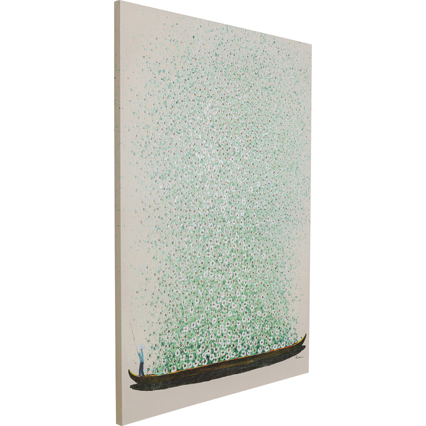 Картина на холсте Flower Boat Beige Green 120x160 см
