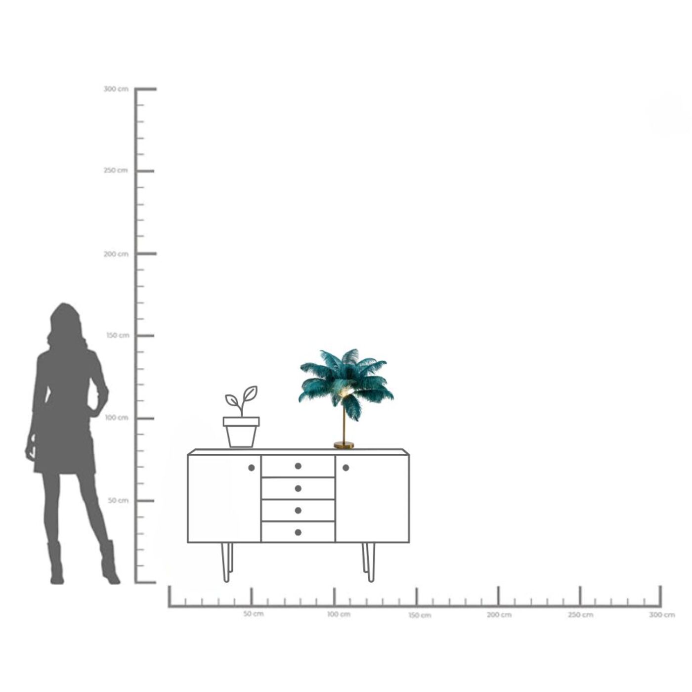 Светильник настольный Feather Palm Green 60 см