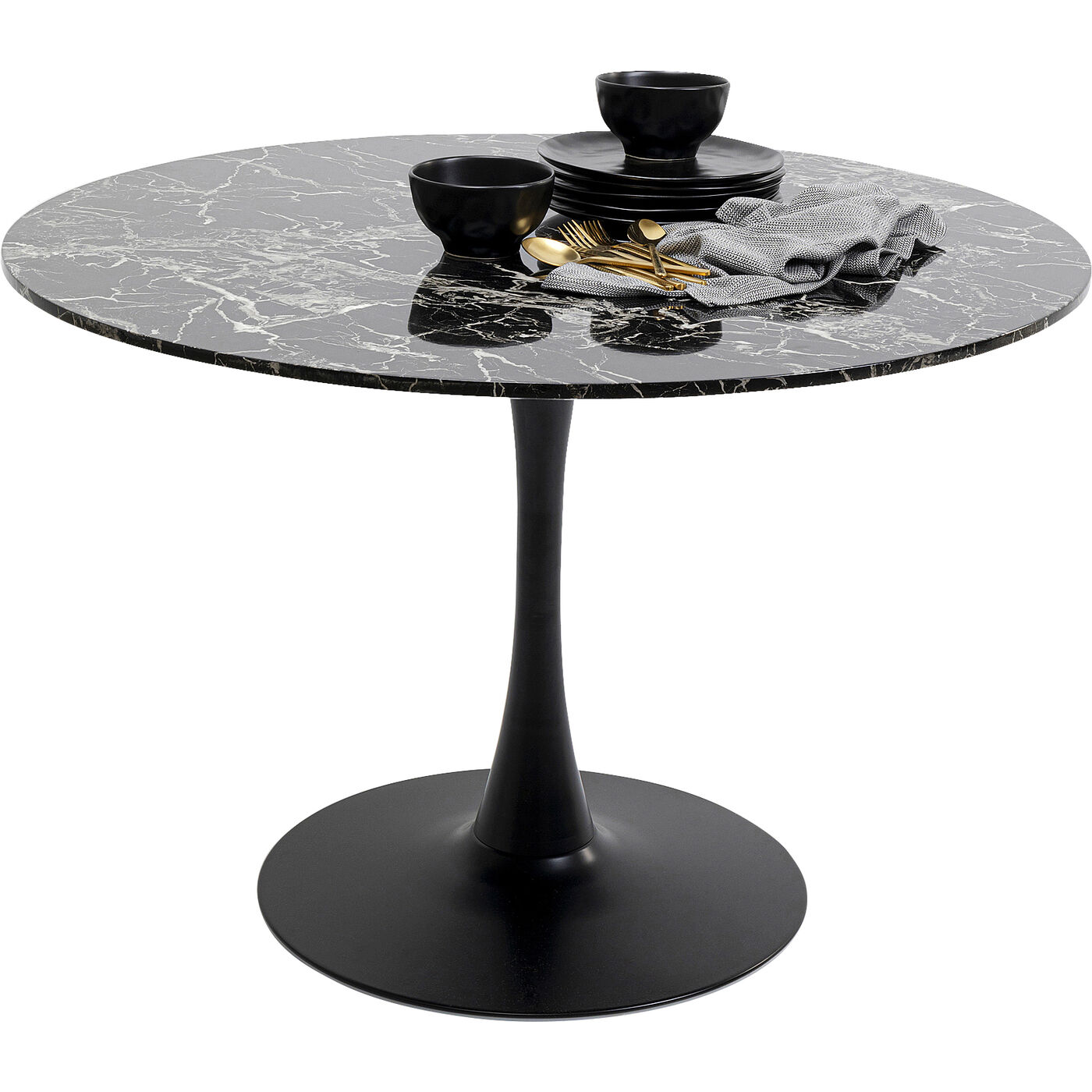Стол Schickeria Marbleprint Black Ø110 см