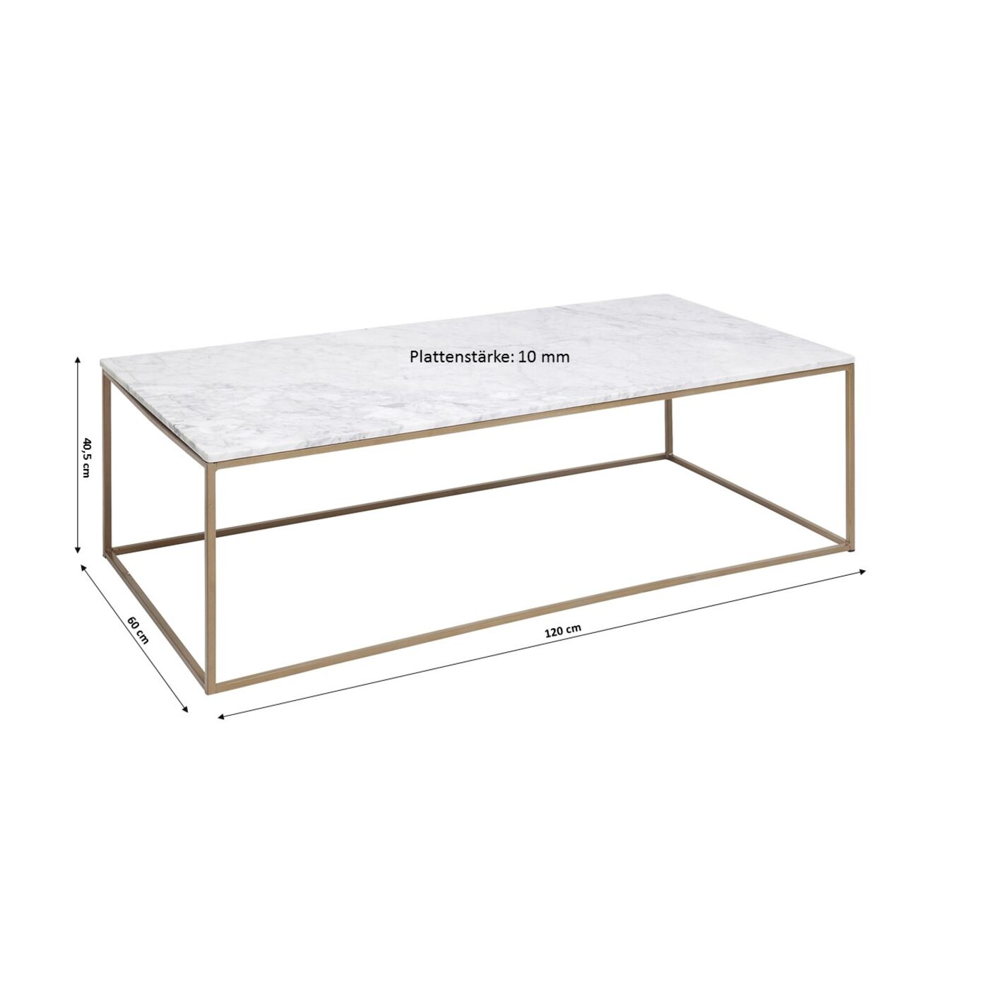 Стол кофейный Key West Marble Black 120x60 см