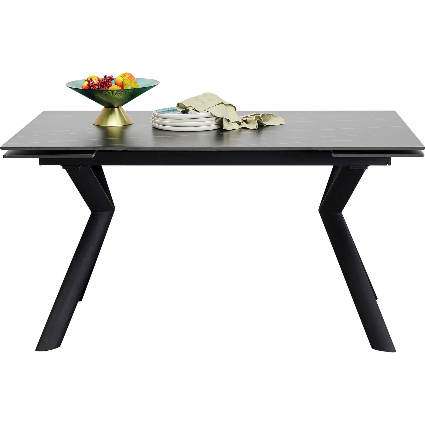 Стол обеденный раздвижной Xenia Black 140(30+30)x80 см