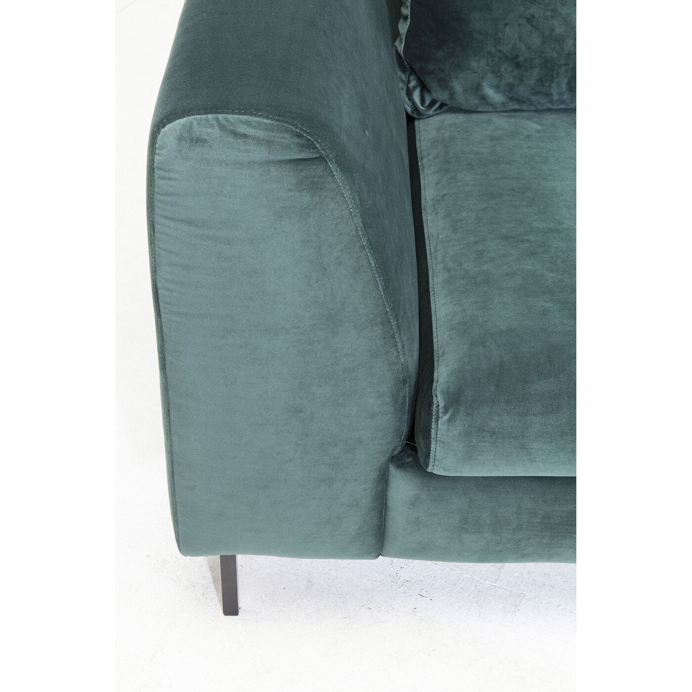 Диван угловой правосторонний Gianni Velvet Dark Green Right black