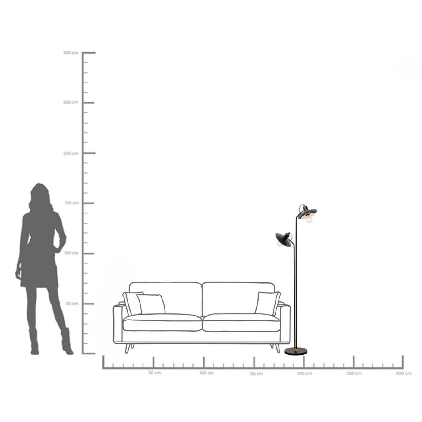 Светильник напольный Speaker Duo 149cm