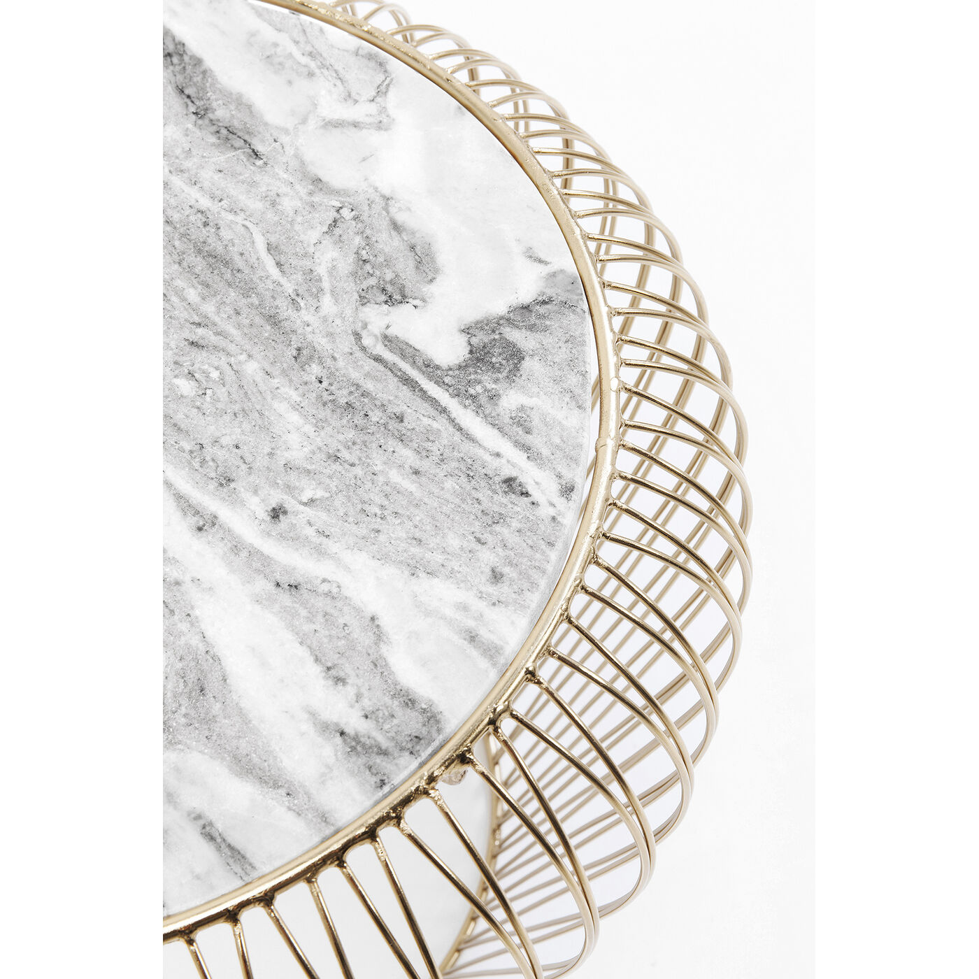 Стол приставной Beam Grey Marble Brass Ø43 см