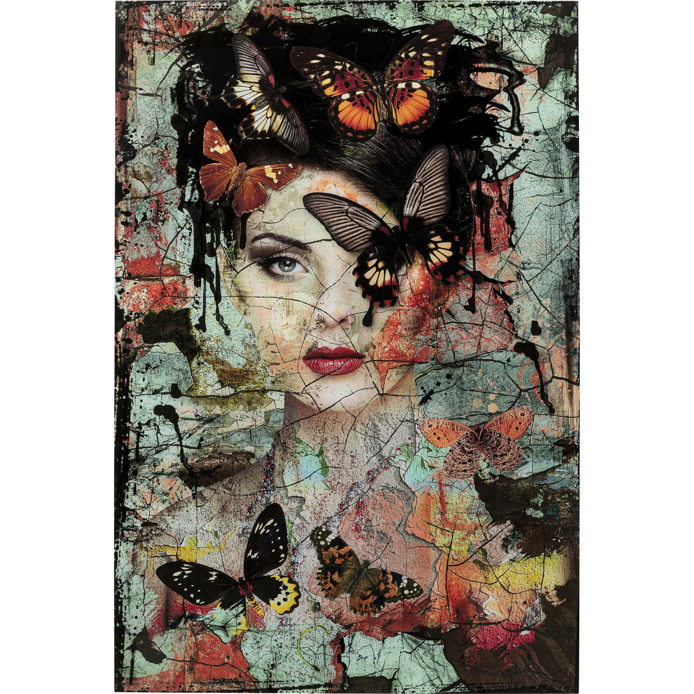 Картина стеклянная Lady Butterfly 100x150 см