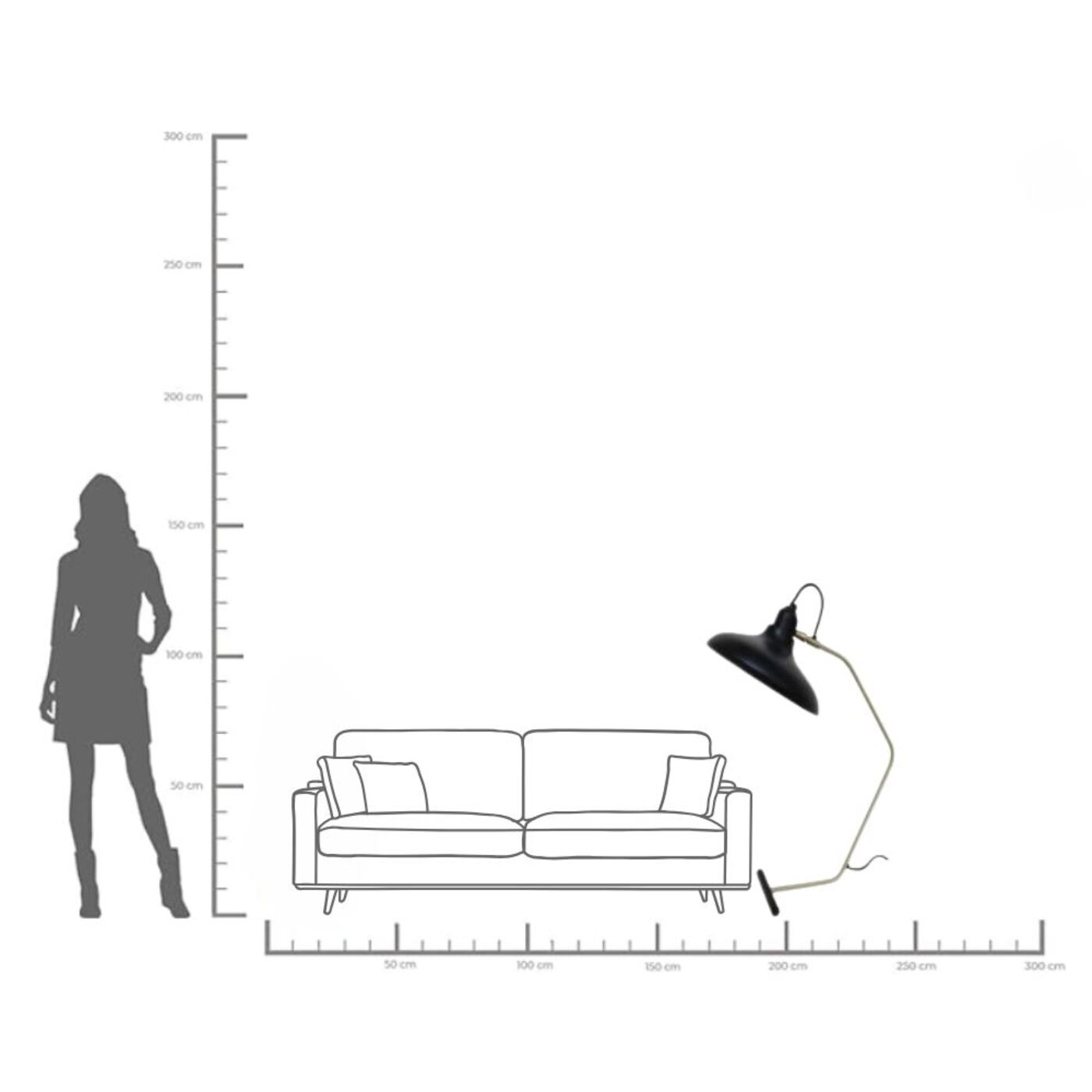 Светильник напольный Doro Black 130cm