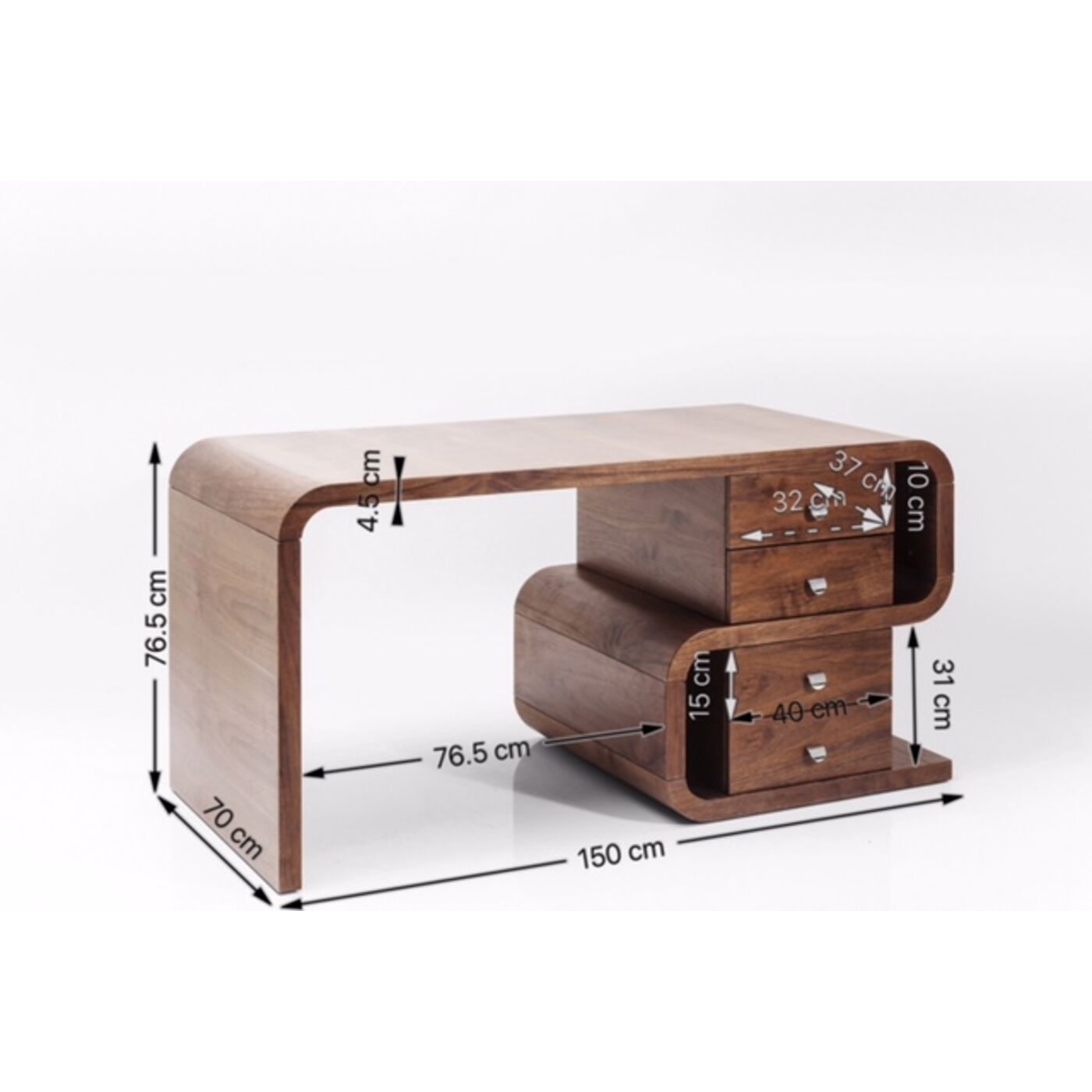 Стол письменный Soft Snake Walnut 150x70 см