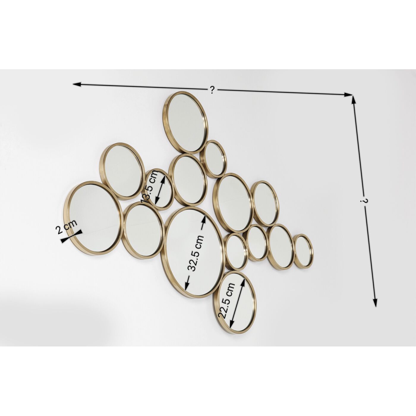 Зеркало Bubbles Brass 93x138 см